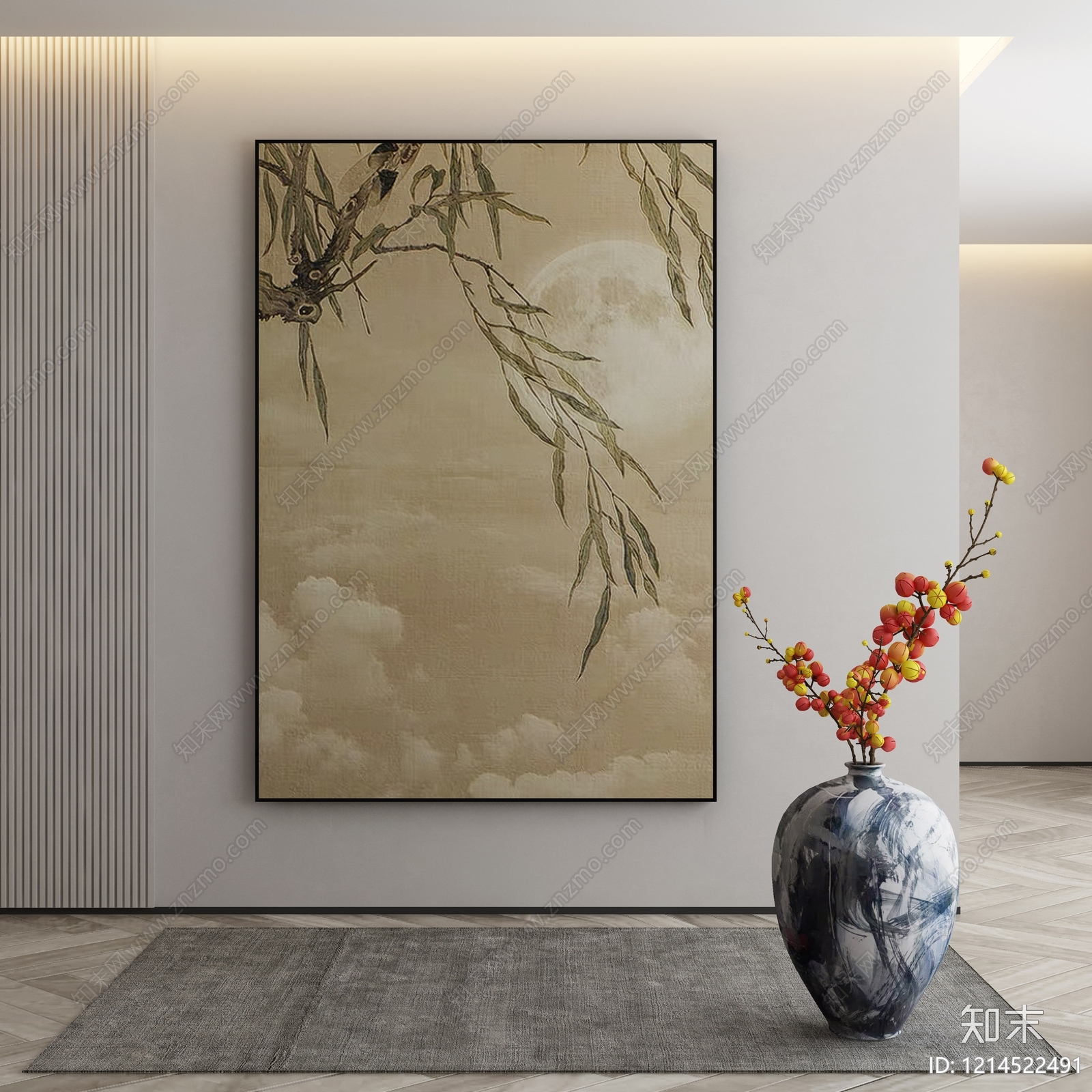新中式挂画3D模型下载【ID:1214522491】