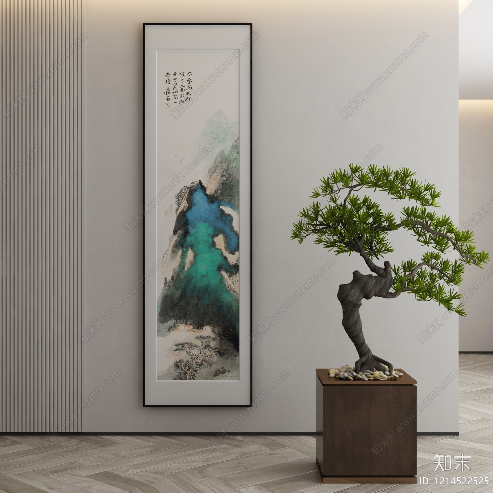 新中式挂画3D模型下载【ID:1214522525】