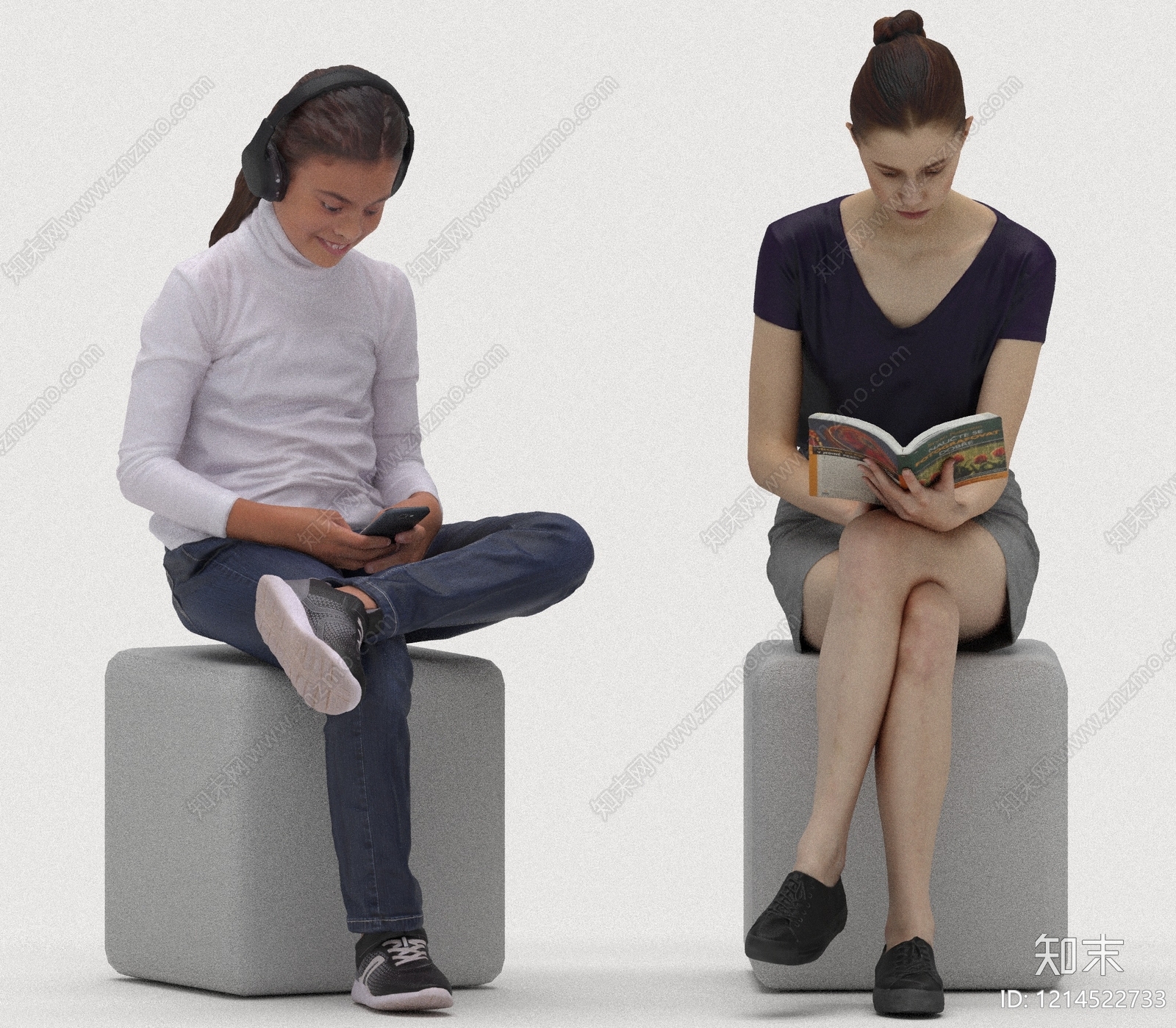 现代简约沙发凳3D模型下载【ID:1214522733】