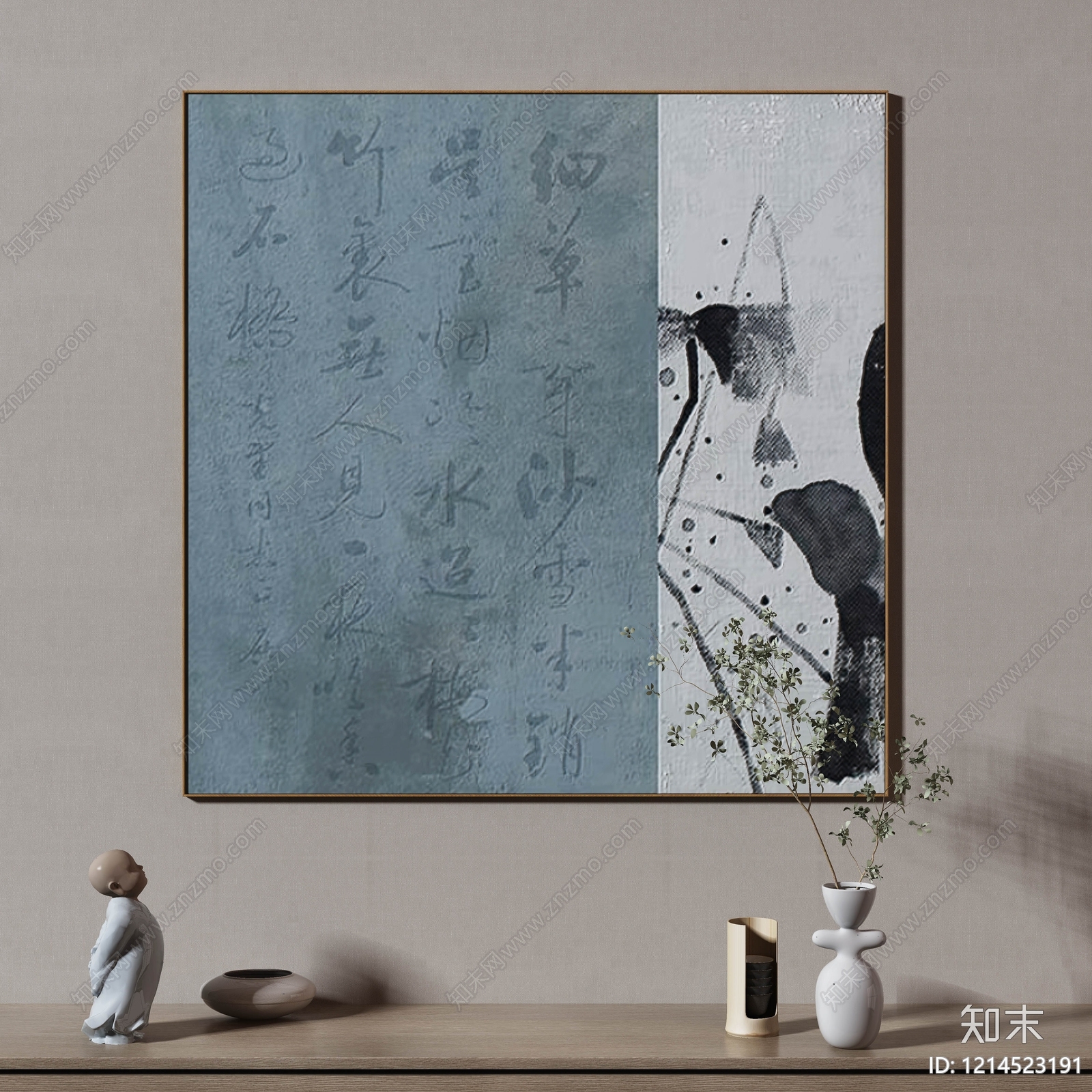 新中式挂画3D模型下载【ID:1214523191】
