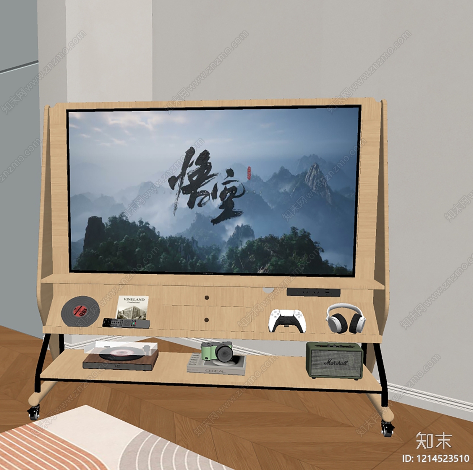 原木风电视SU模型下载【ID:1214523510】