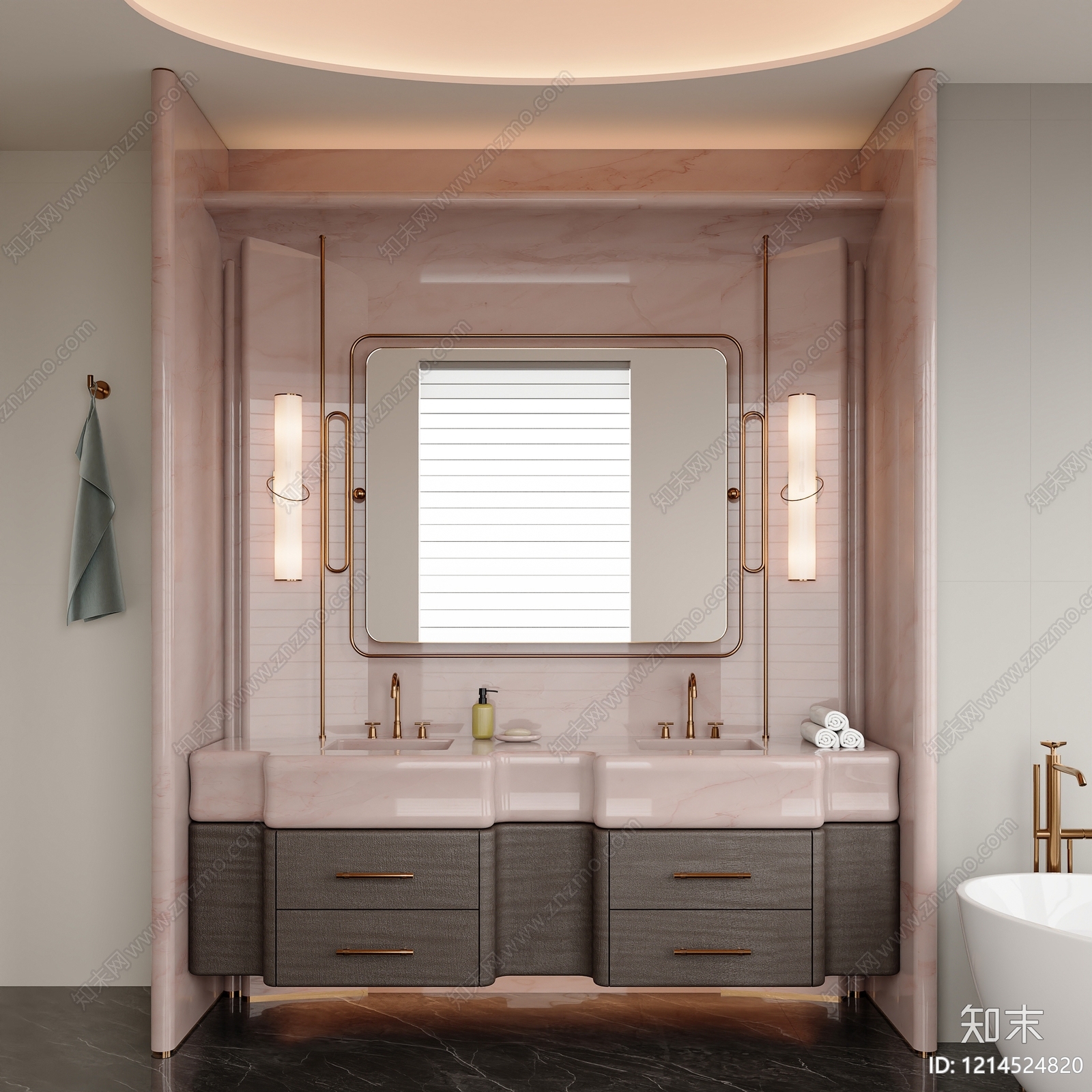 现代轻奢浴室柜3D模型下载【ID:1214524820】