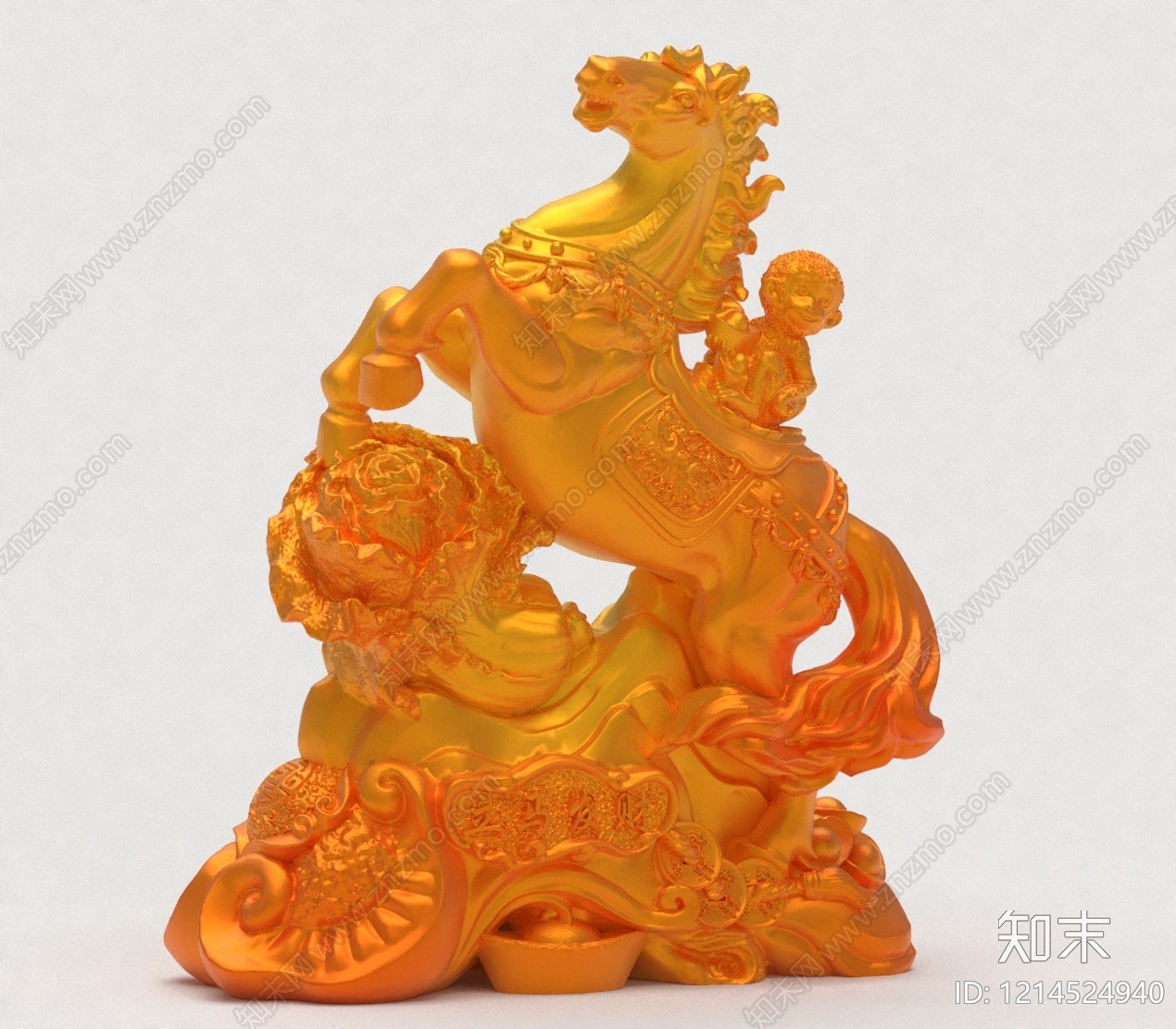 新中式雕塑摆件3D模型下载【ID:1214524940】