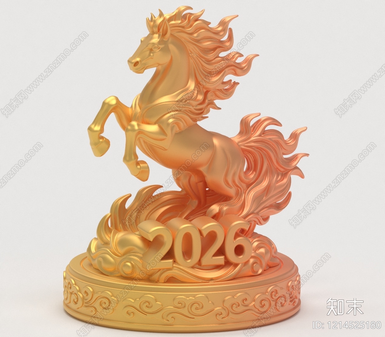 新中式雕塑摆件3D模型下载【ID:1214525180】