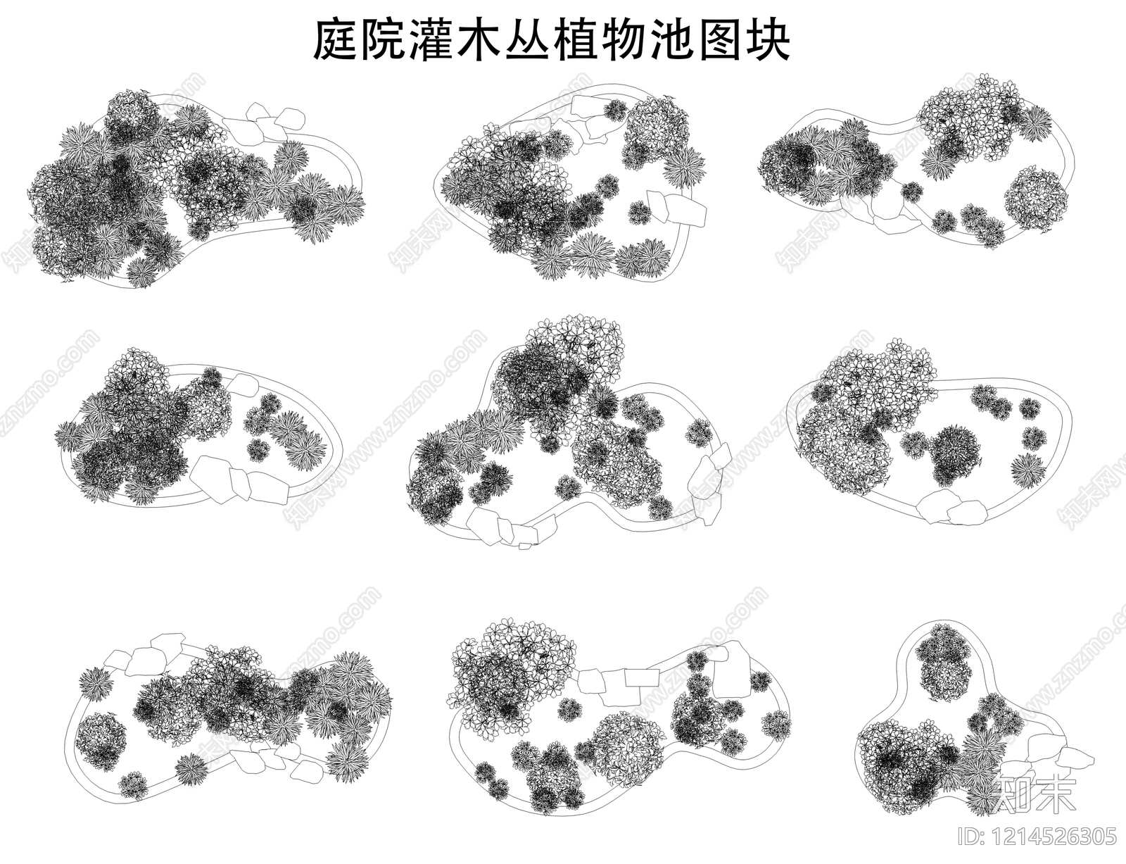 现代综合植物图库cad施工图下载【ID:1214526305】