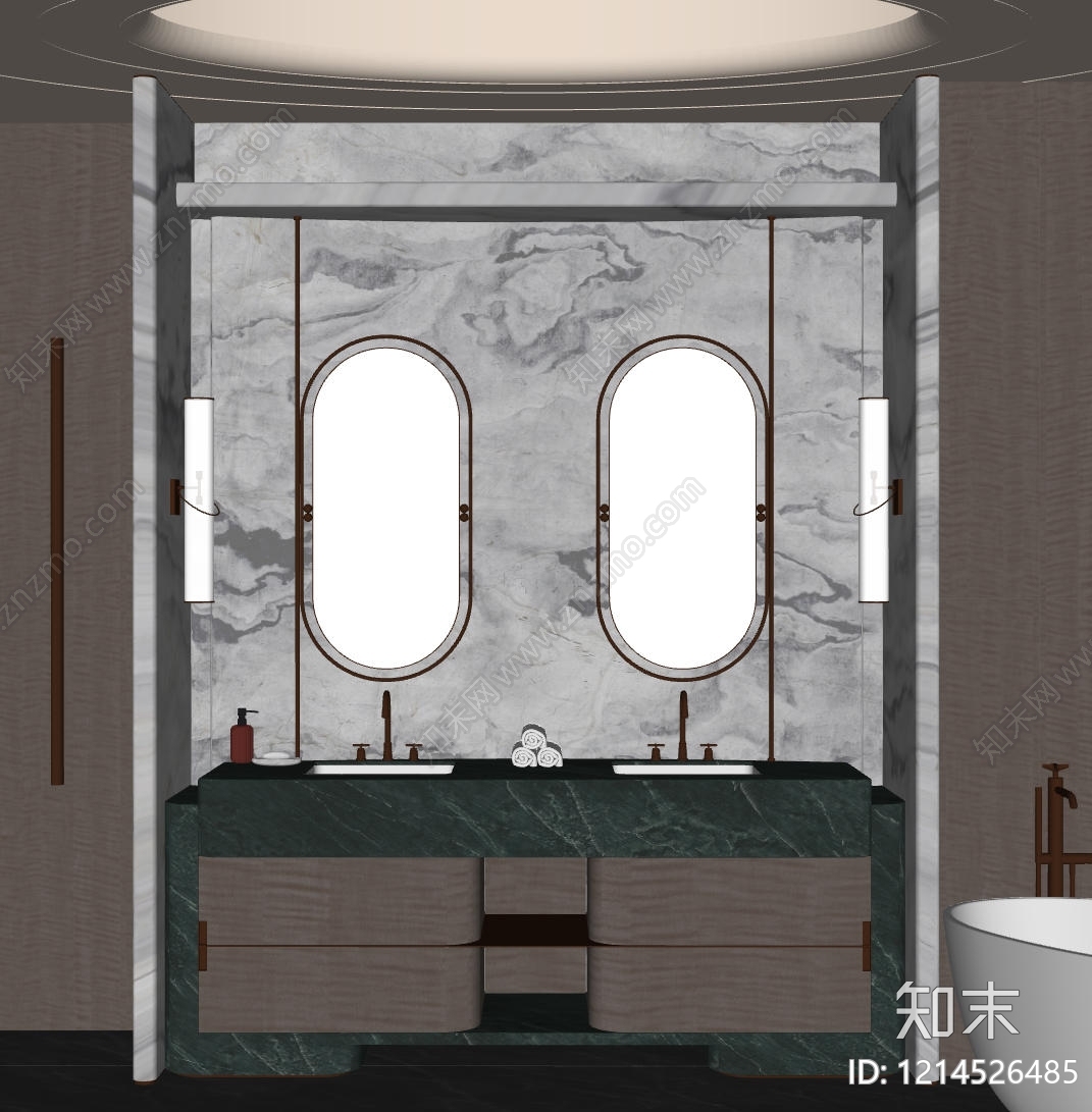 意式轻奢台盆SU模型下载【ID:1214526485】