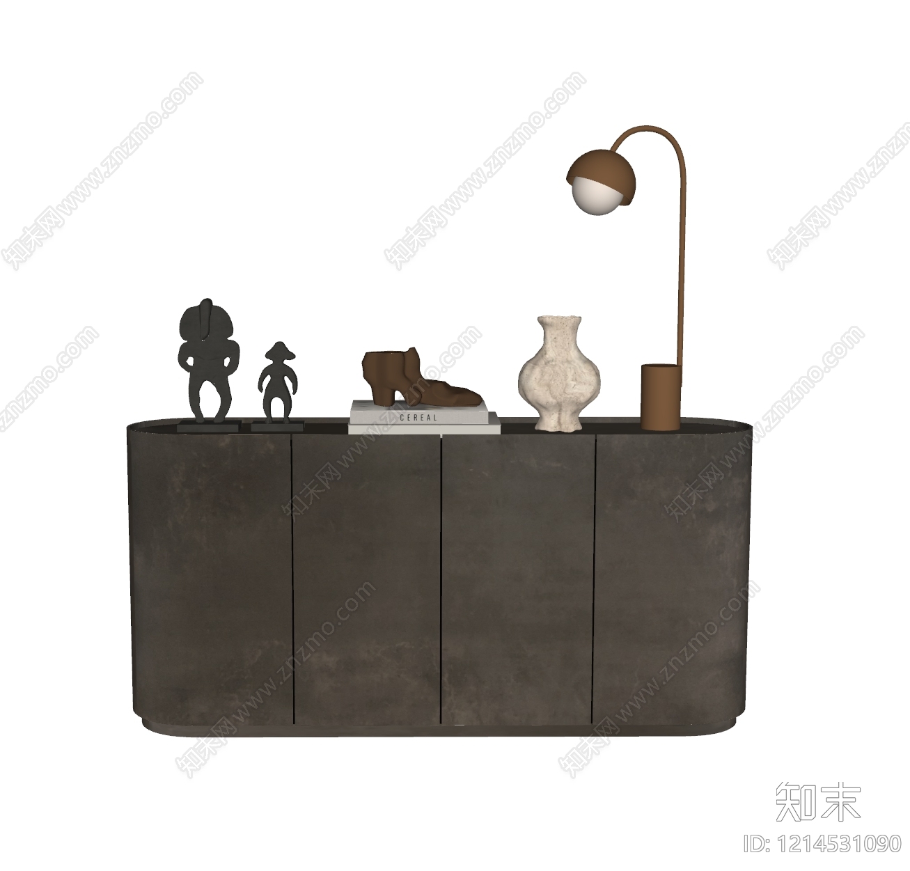 侘寂玄关柜SU模型下载【ID:1214531090】