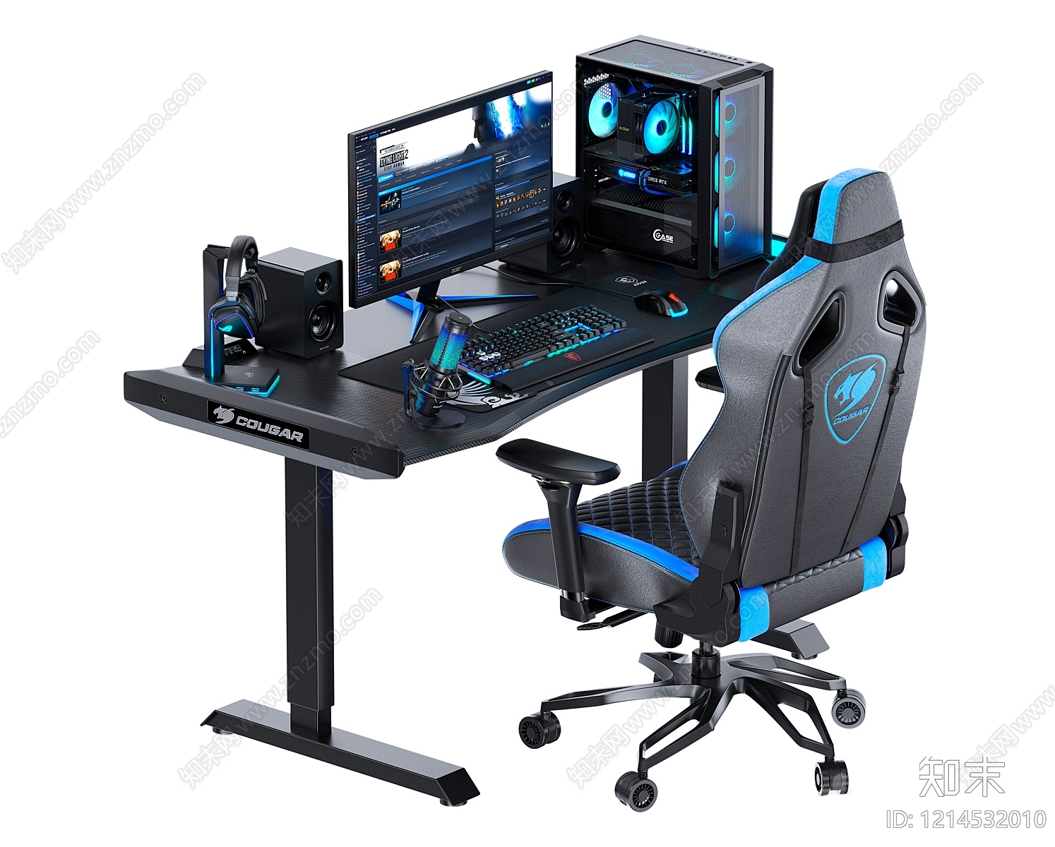 电竞风书桌3D模型下载【ID:1214532010】