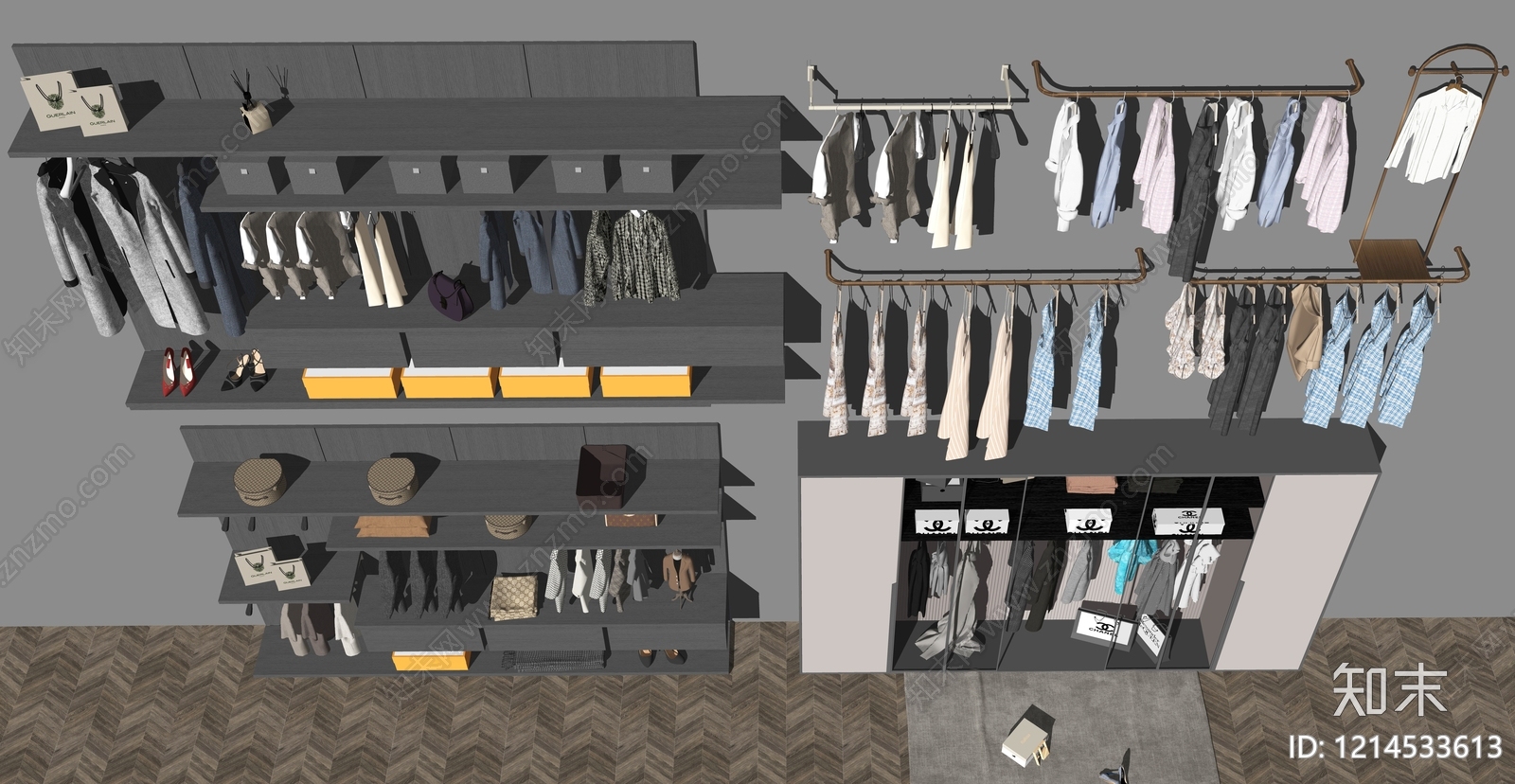 现代简约服装展厅SU模型下载【ID:1214533613】