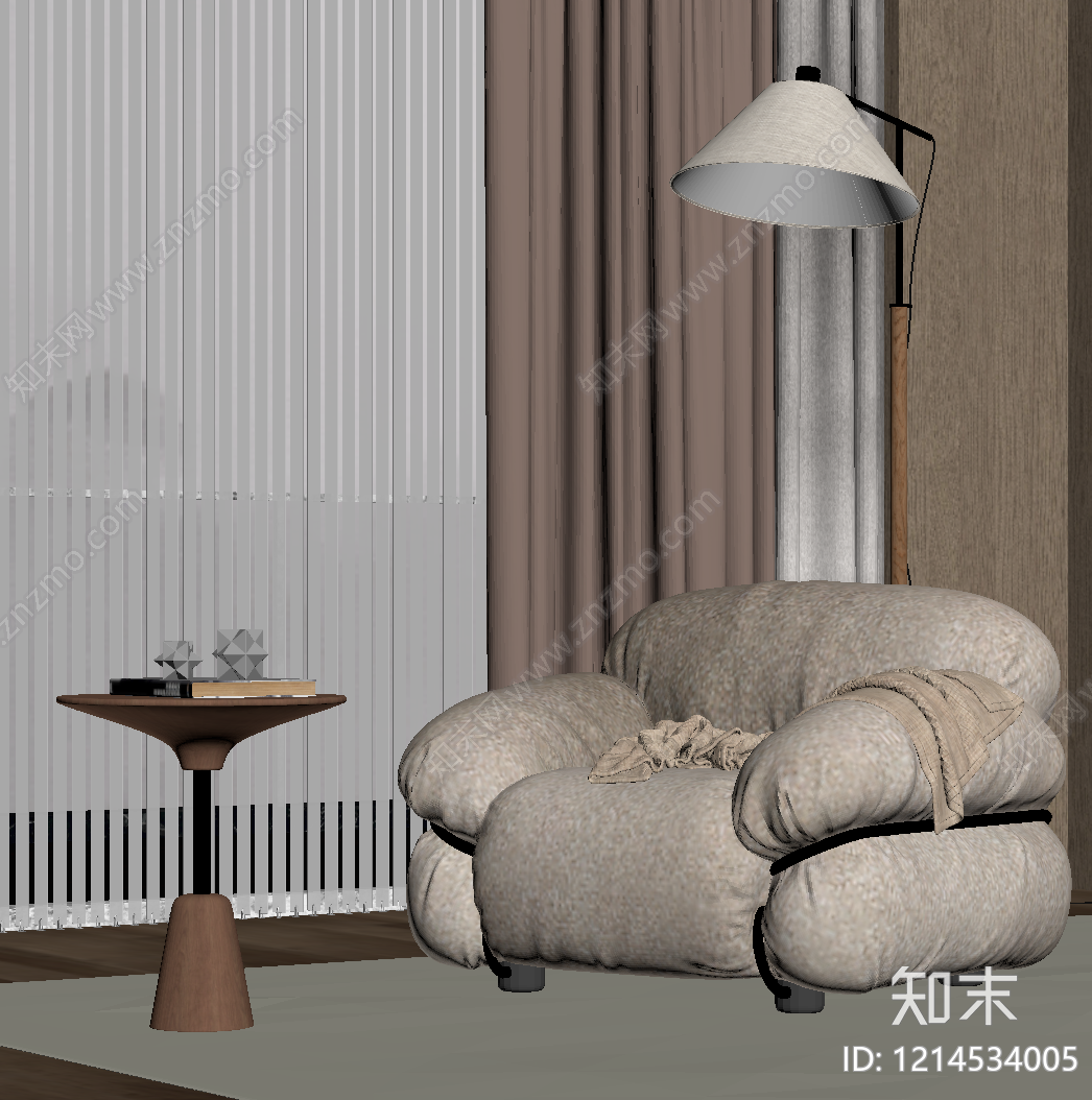意式单人沙发SU模型下载【ID:1214534005】