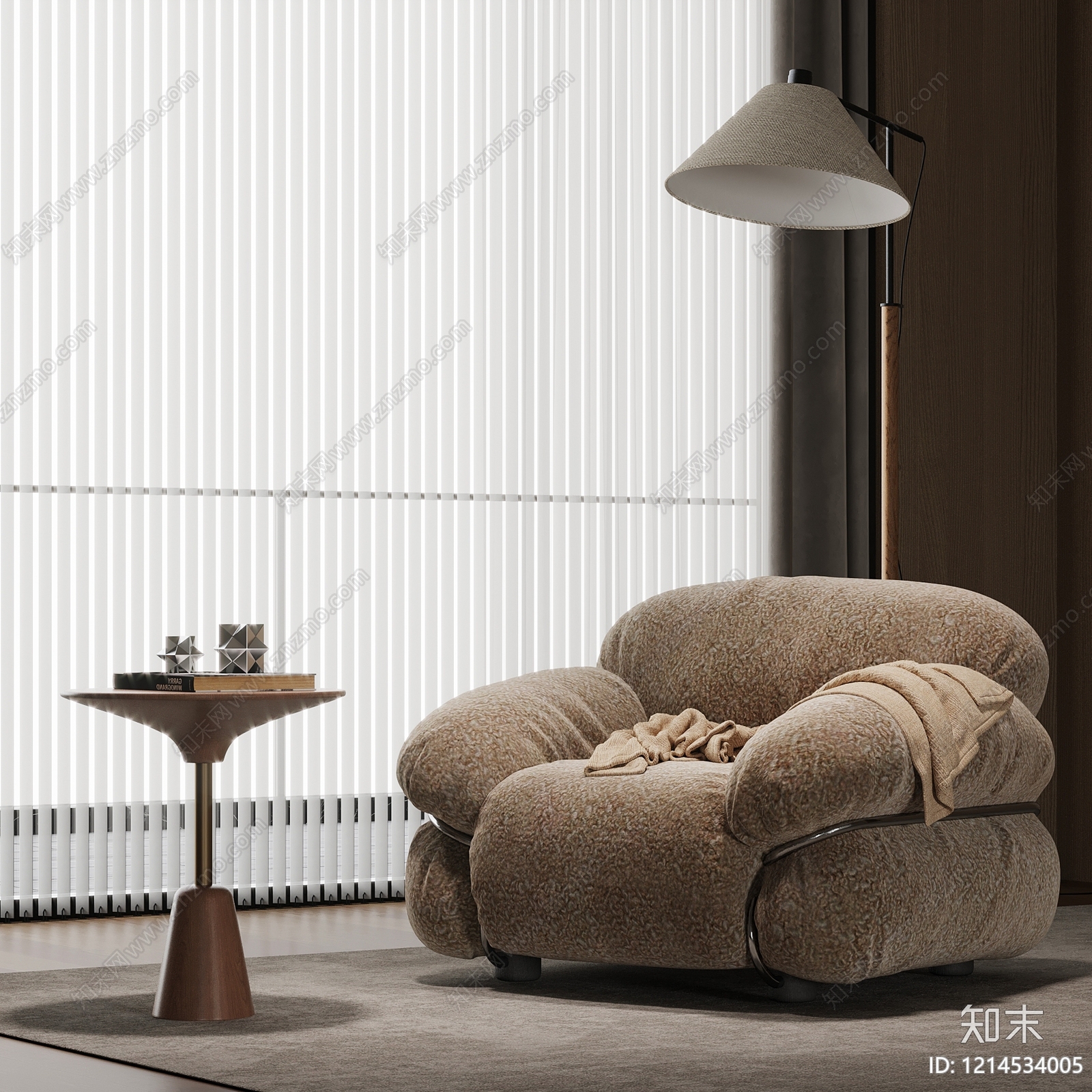 意式单人沙发SU模型下载【ID:1214534005】