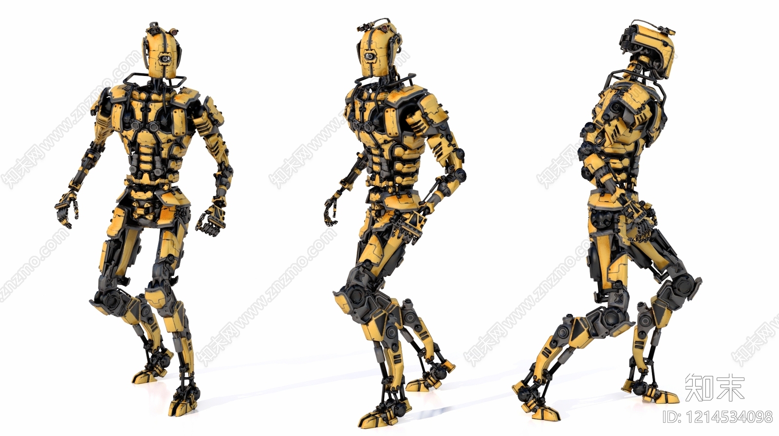 赛博朋克机械风虚拟人物3D模型下载【ID:1214534098】