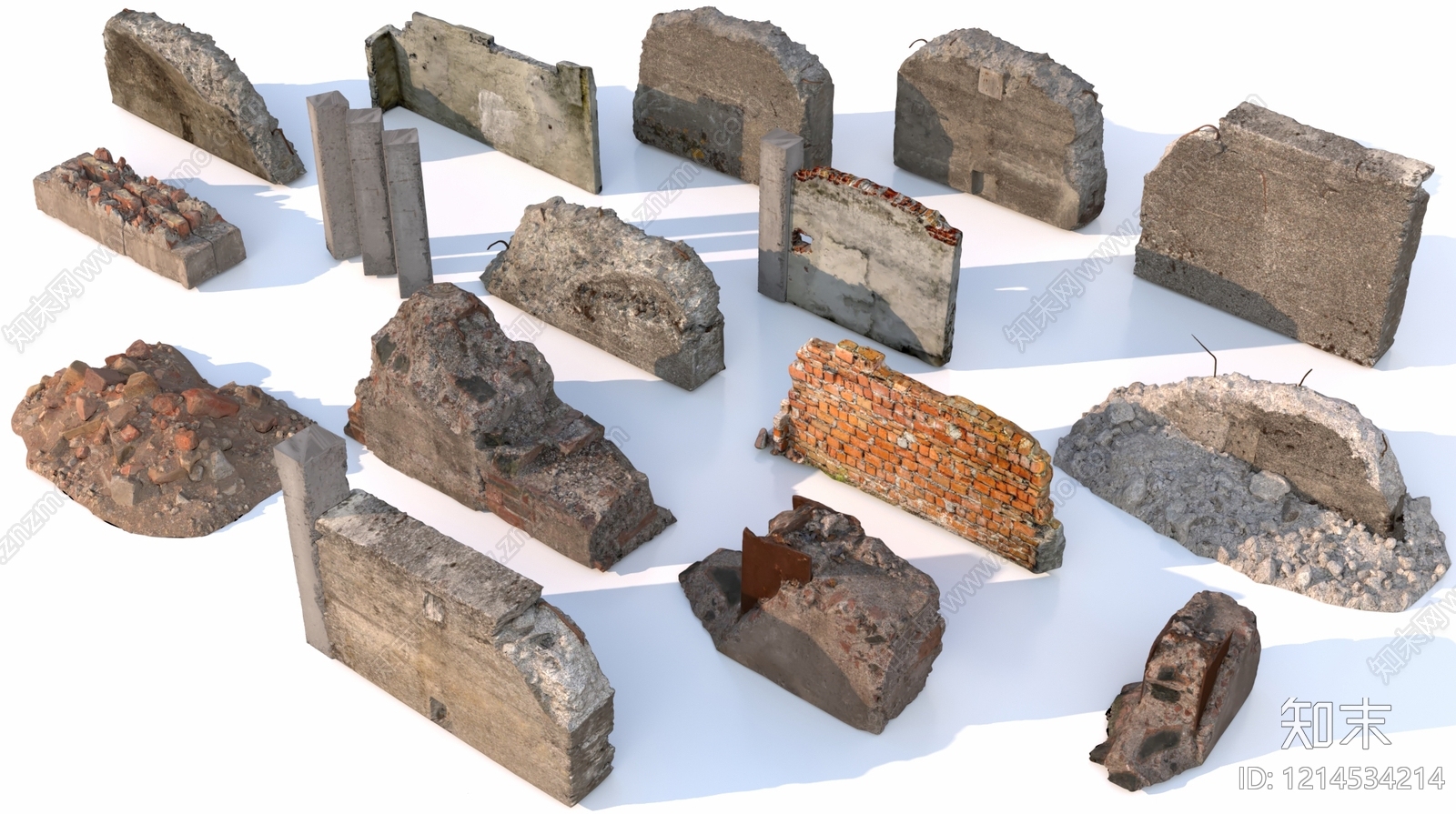 废墟风其他局部构件3D模型下载【ID:1214534214】