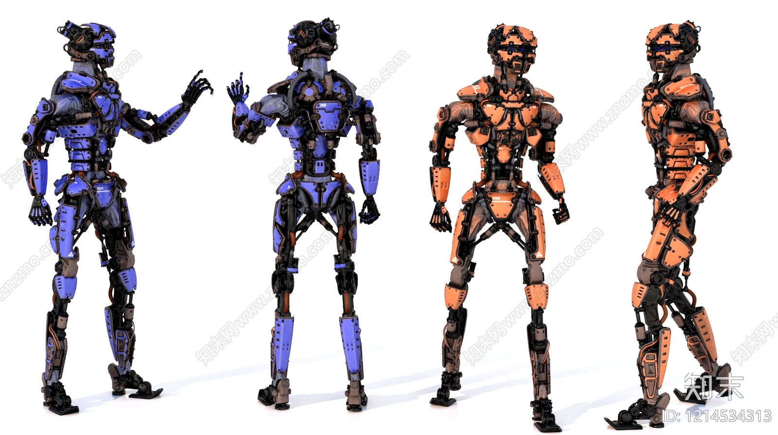 赛博朋克机械风虚拟人物3D模型下载【ID:1214534313】