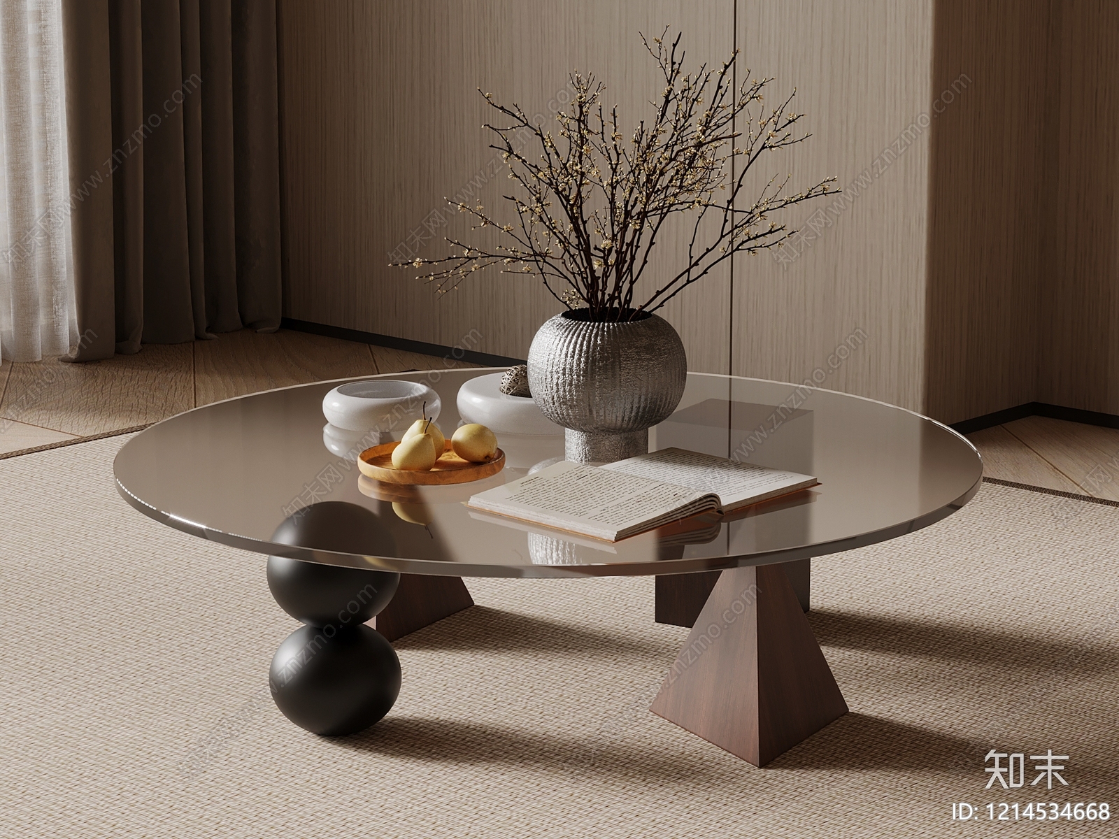 现代简约茶几3D模型下载【ID:1214534668】