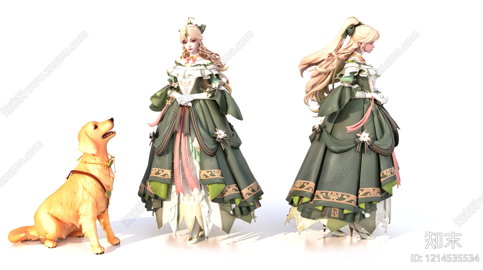 洛丽塔虚拟人物3D模型下载【ID:1214535534】