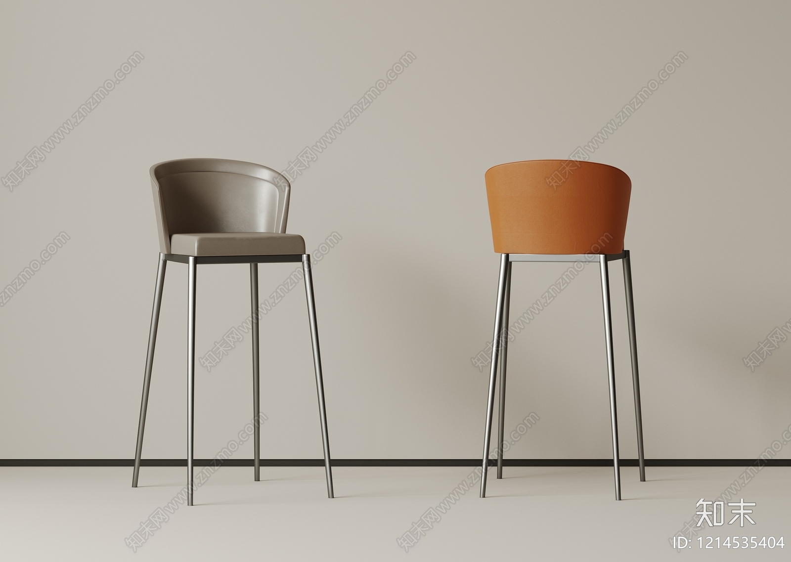 极简吧椅3D模型下载【ID:1214535404】