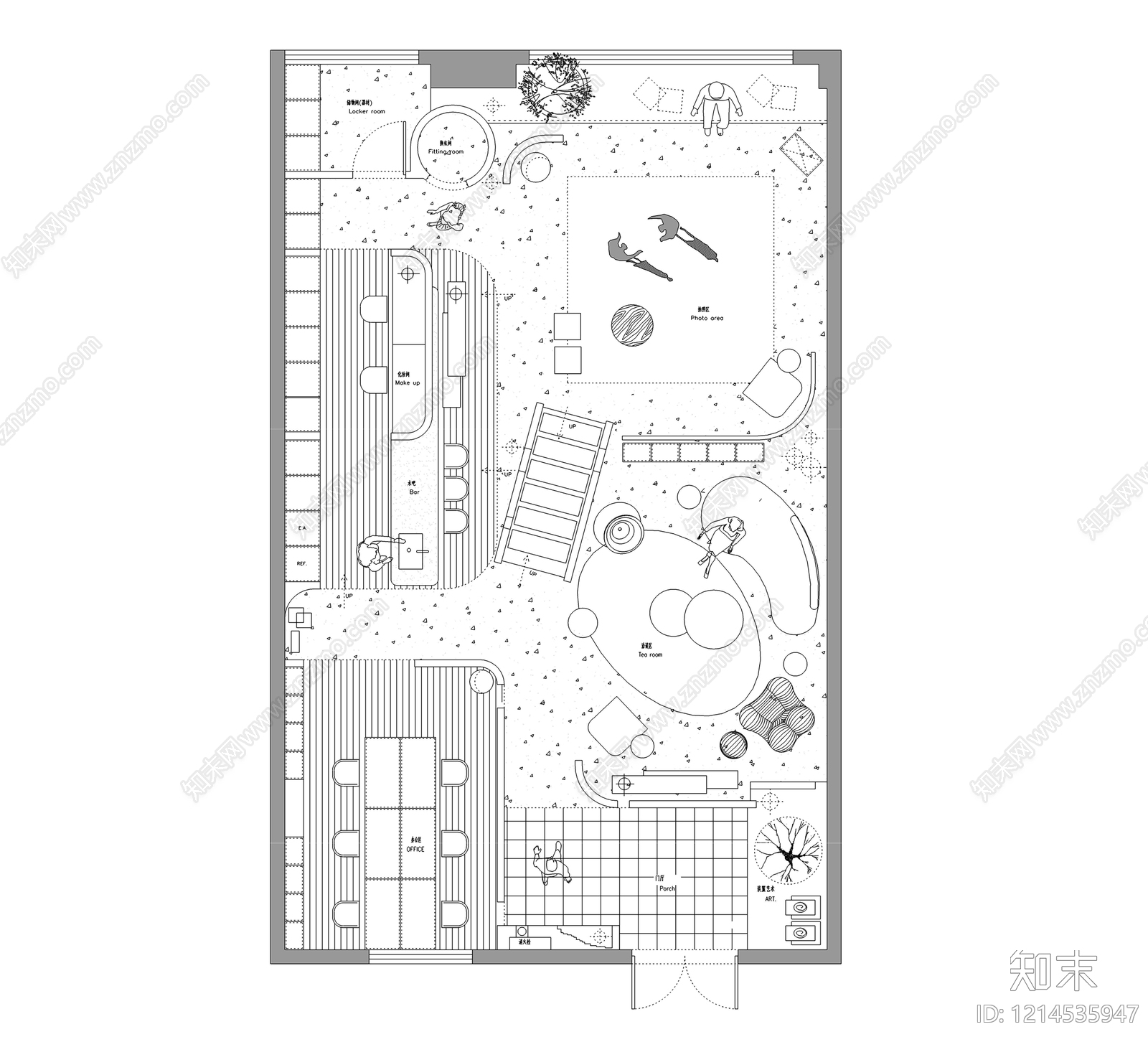 现代工作室施工图下载【ID:1214535947】