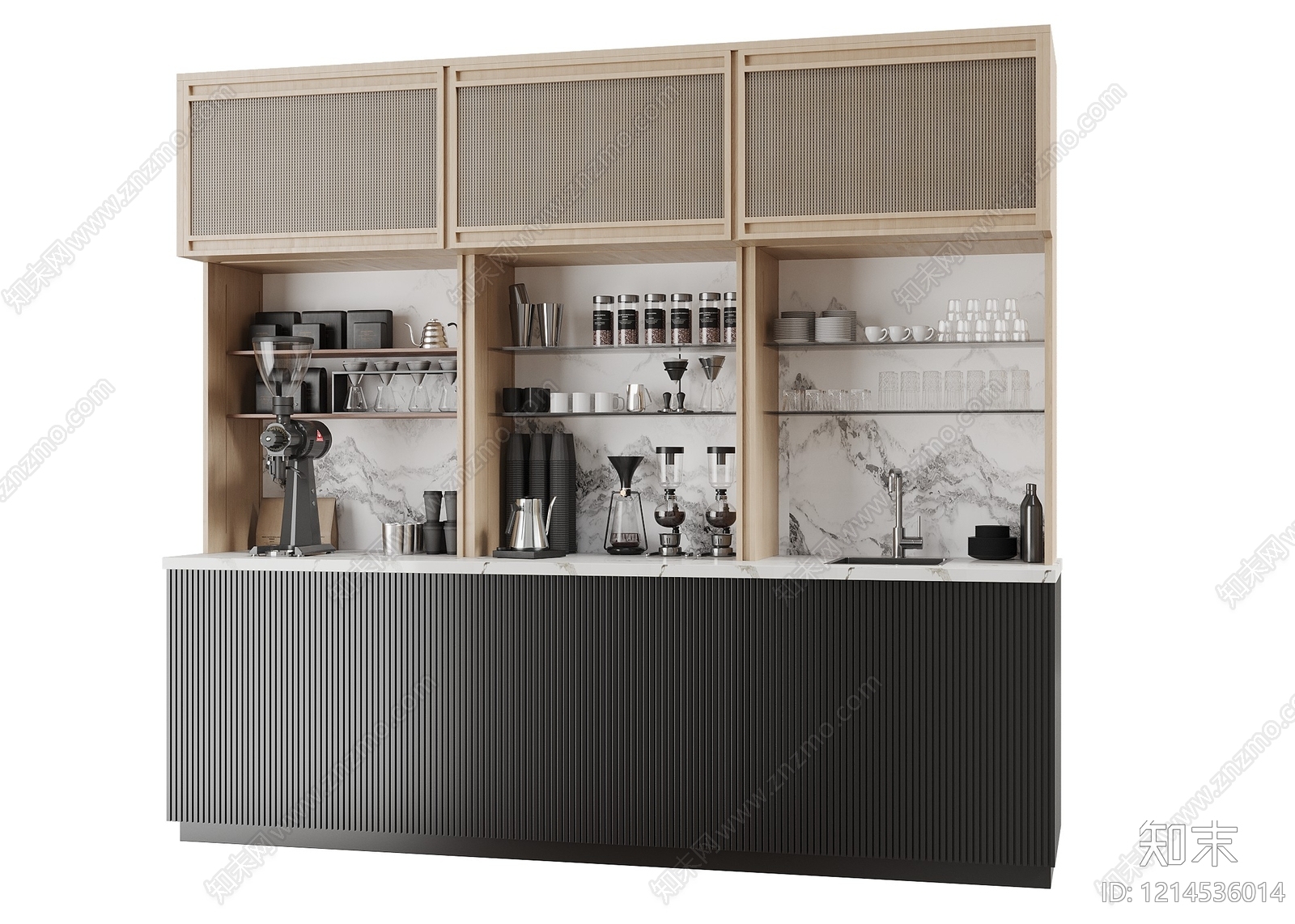 现代简约咖啡厅SU模型下载【ID:1214536014】