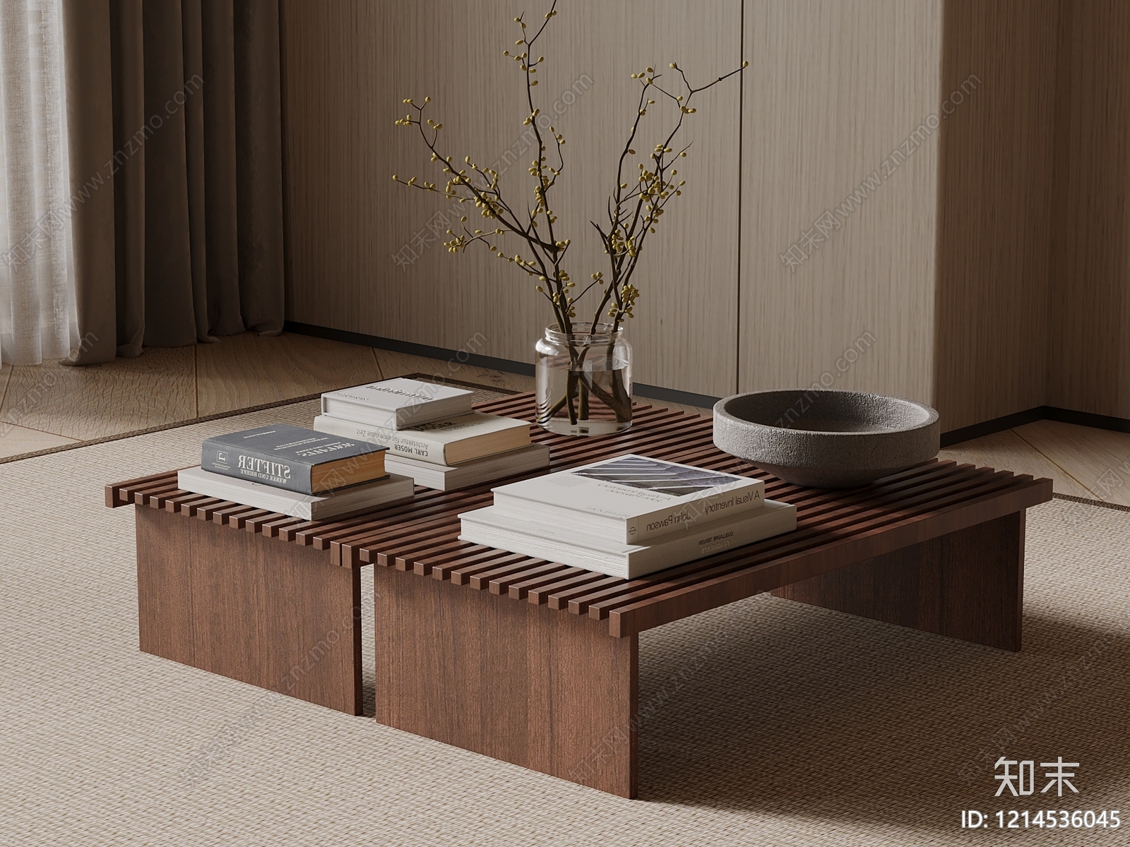 现代茶几SU模型下载【ID:1214536045】