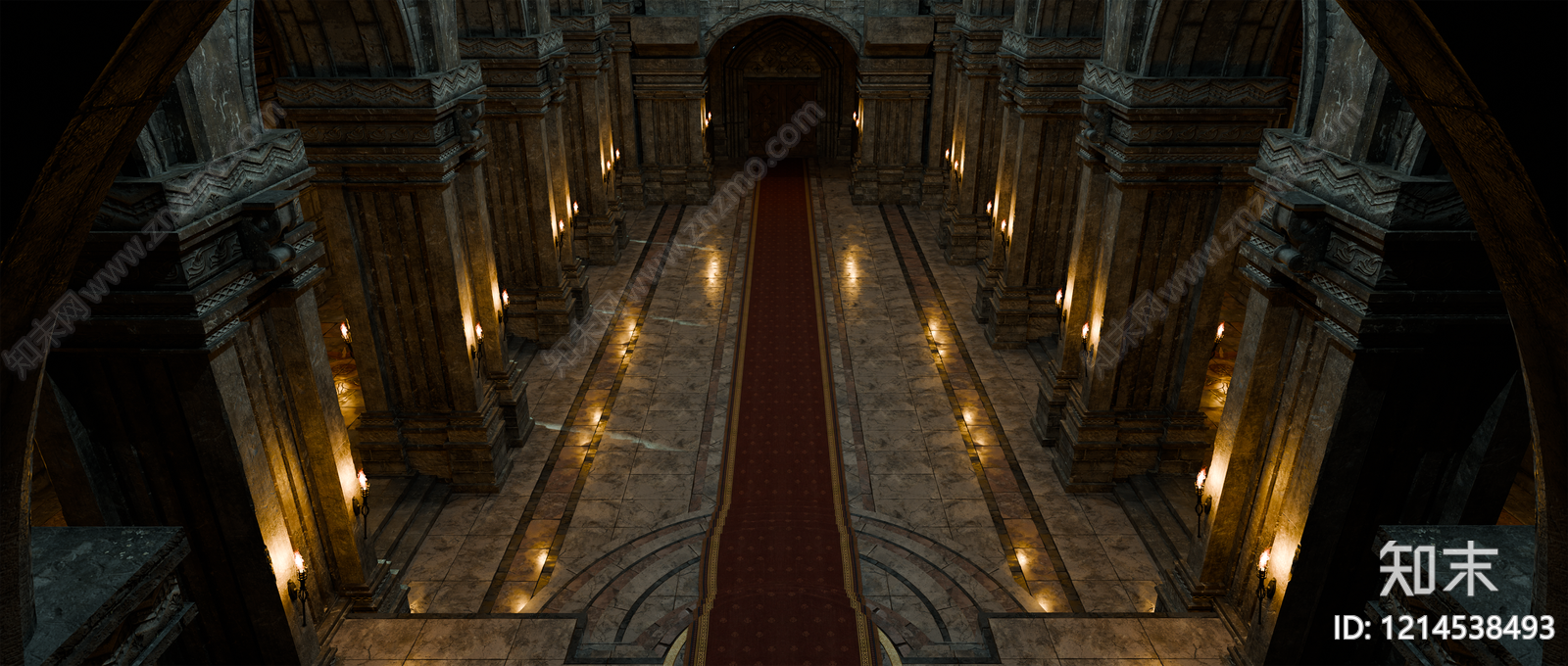 哥特复兴风格教堂建筑SU模型下载【ID:1214538493】