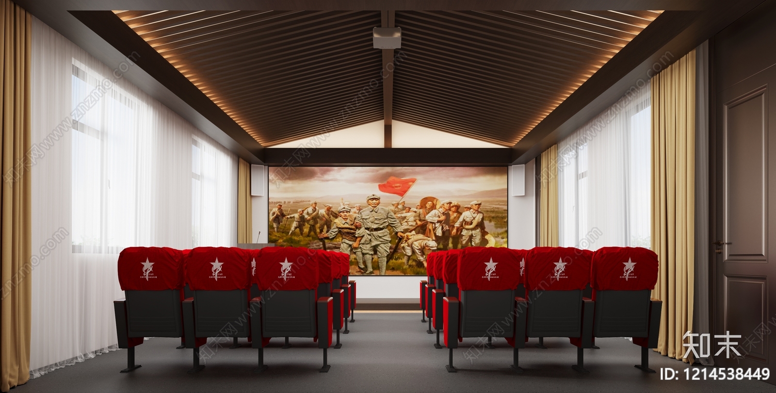 新中式党建室3D模型下载【ID:1214538449】