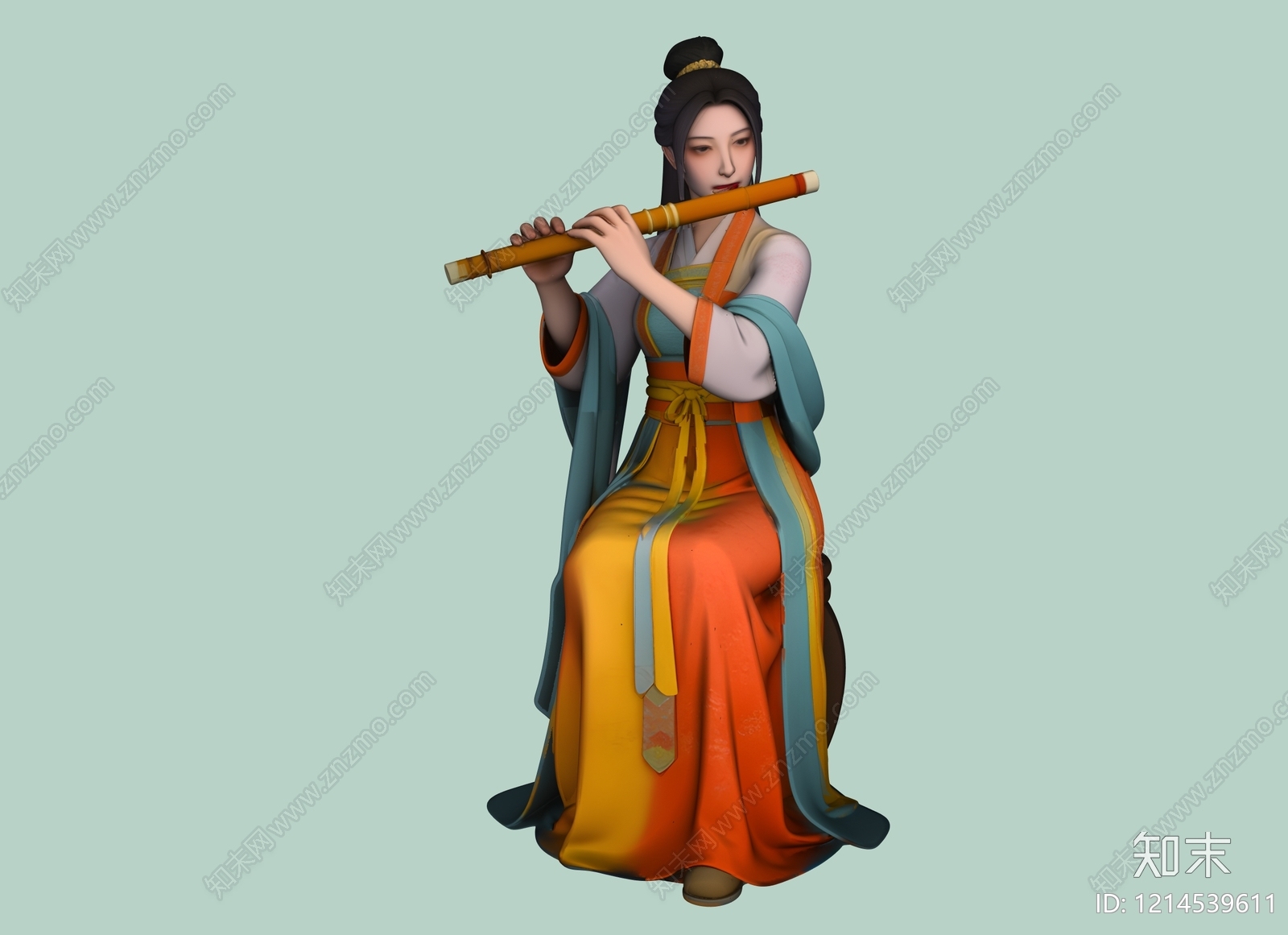 新中式女人SU模型下载【ID:1214539611】