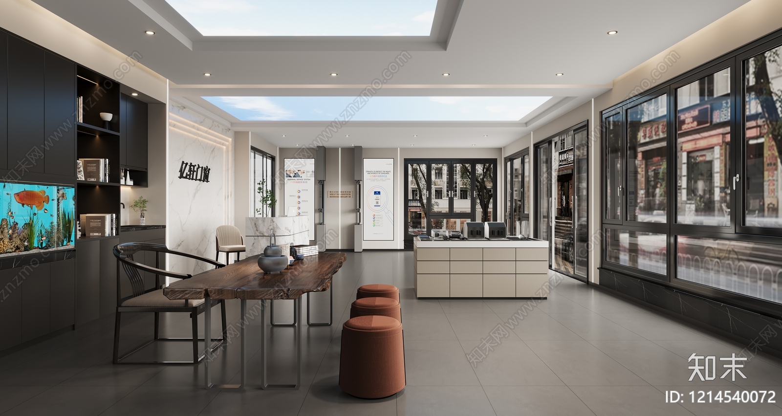 现代简约门窗展厅3D模型下载【ID:1214540072】