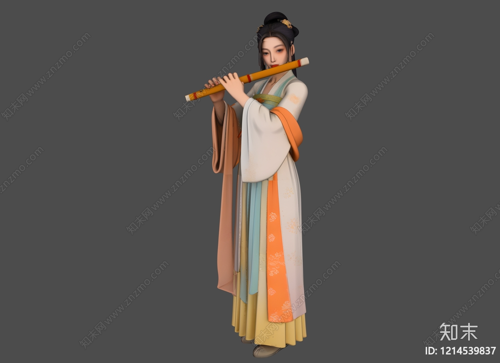 新中式女人SU模型下载【ID:1214539837】
