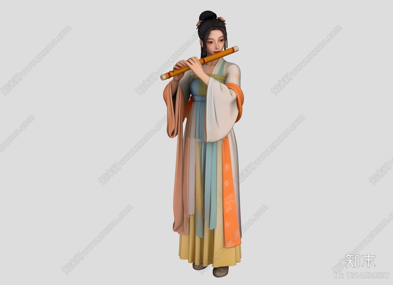 新中式女人SU模型下载【ID:1214539837】