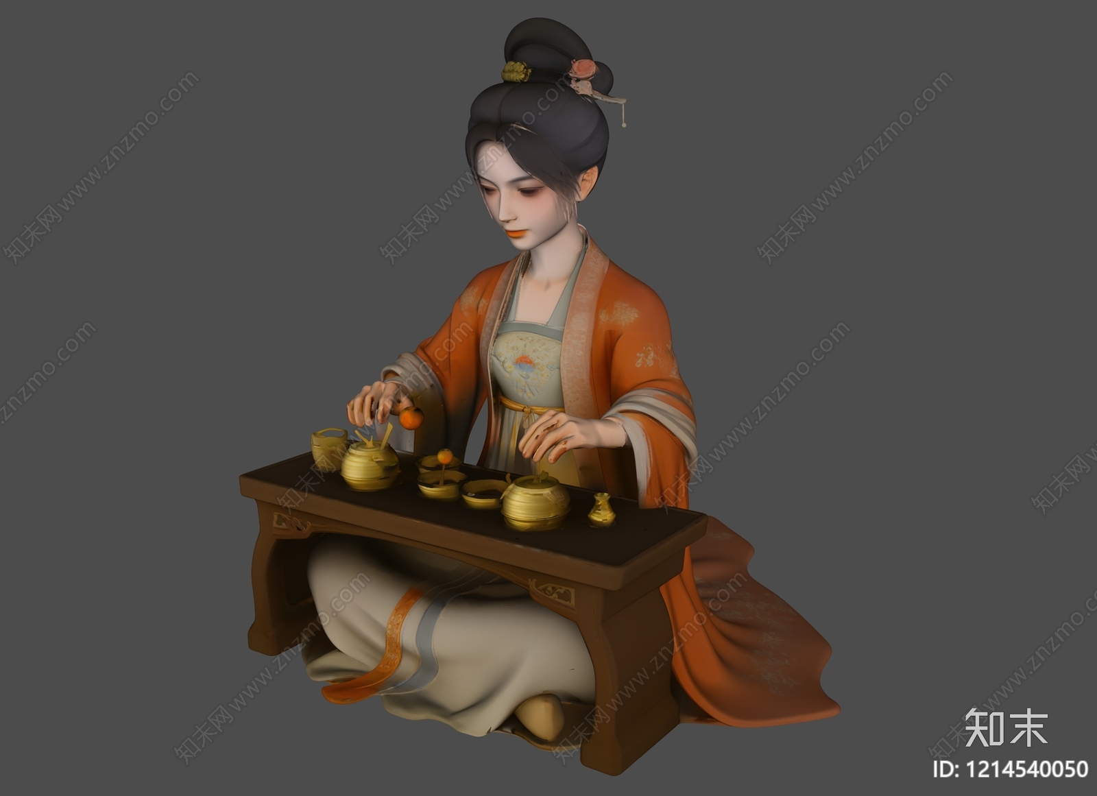 宋式美学虚拟人物SU模型下载【ID:1214540050】