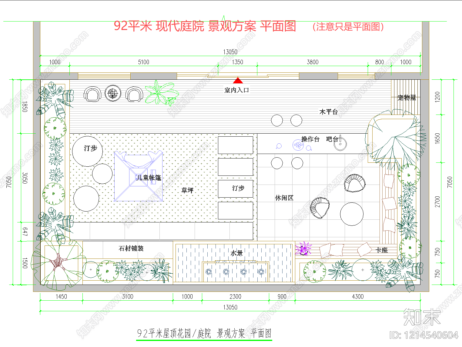 景观平面图cad施工图下载【ID:1214540604】
