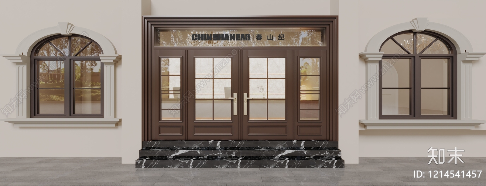 法式售楼处外观3D模型下载【ID:1214541457】