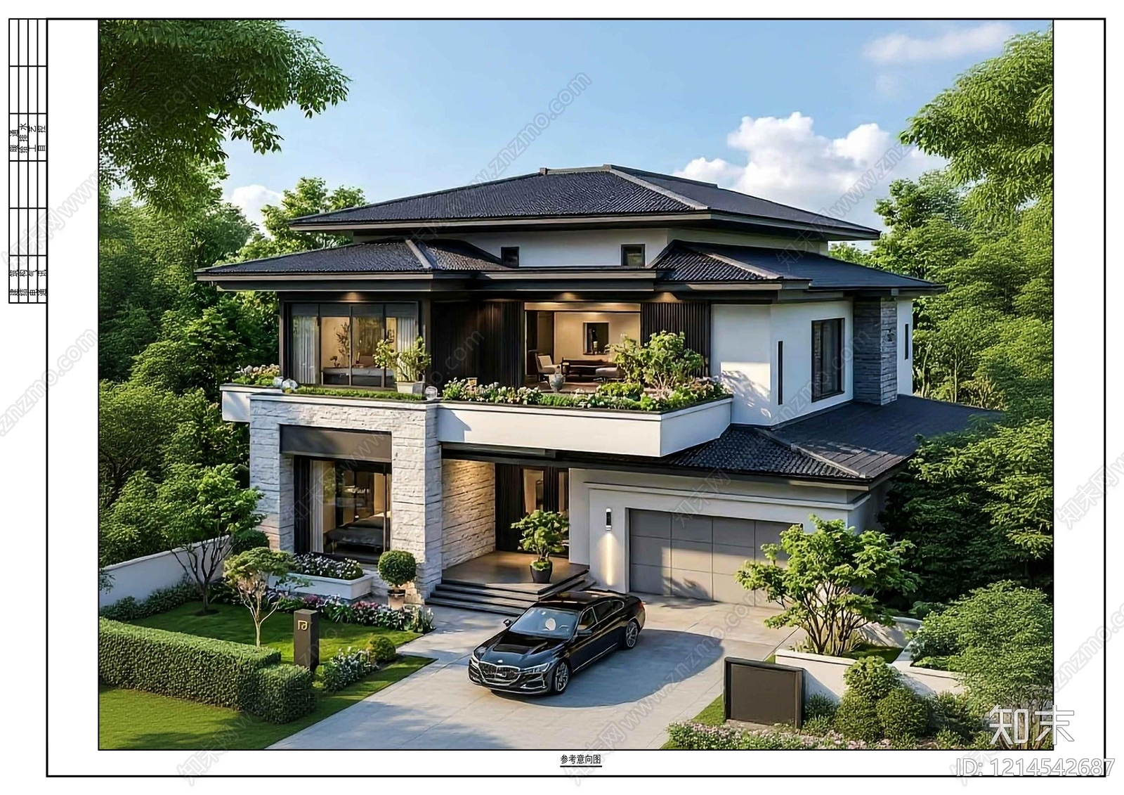 现代别墅建筑cad施工图下载【ID:1214542687】