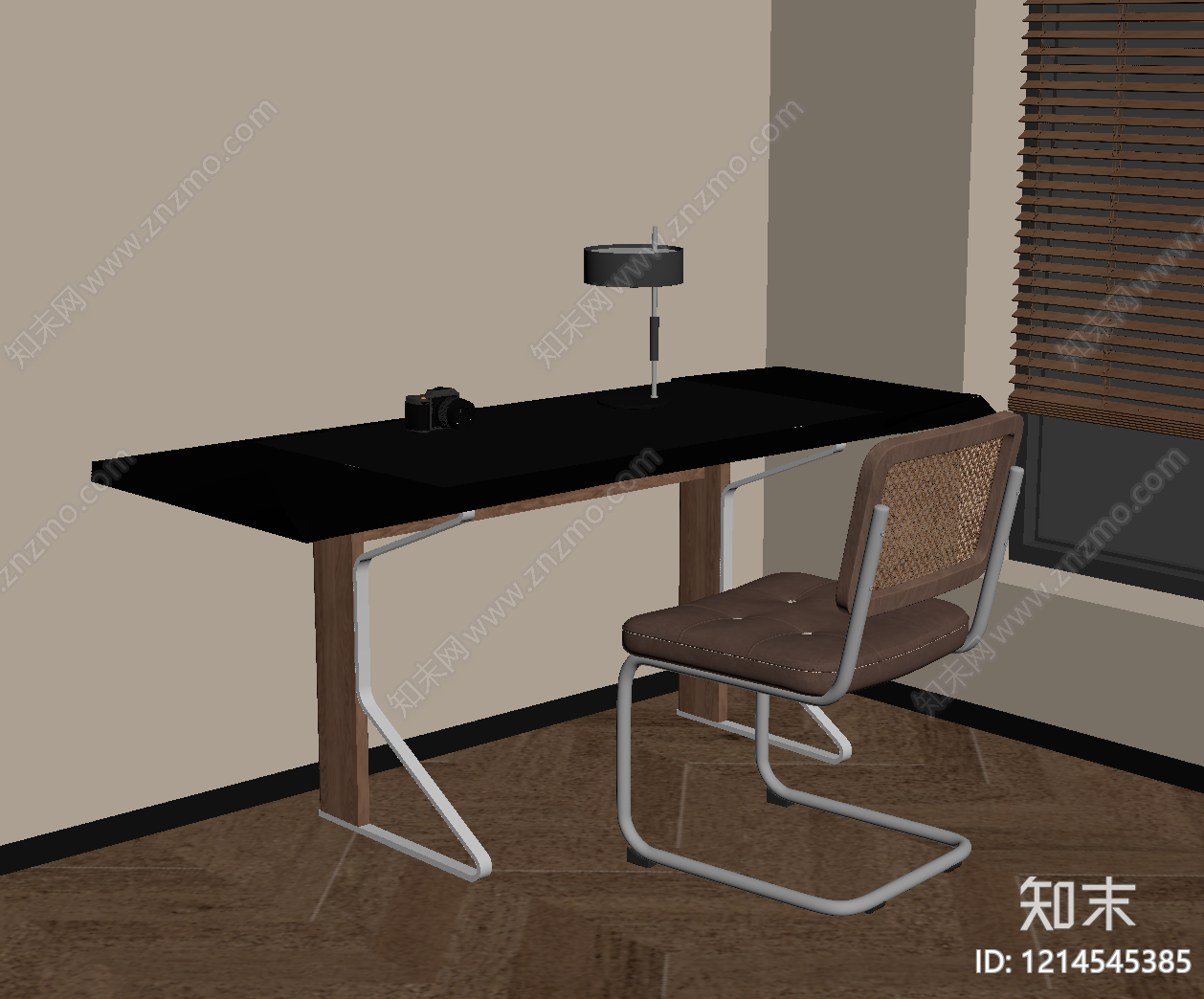 现代简约书桌椅SU模型下载【ID:1214545385】