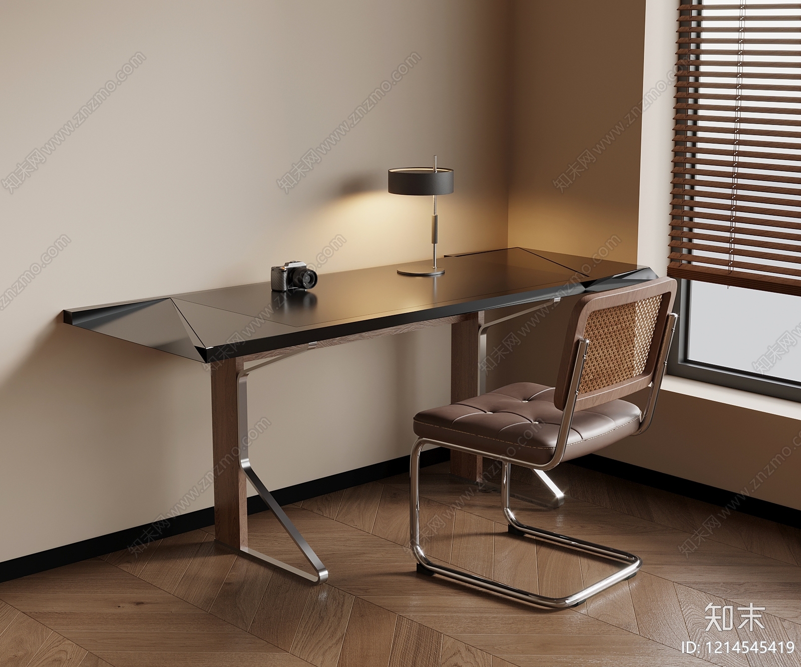 现代简约书桌椅3D模型下载【ID:1214545419】