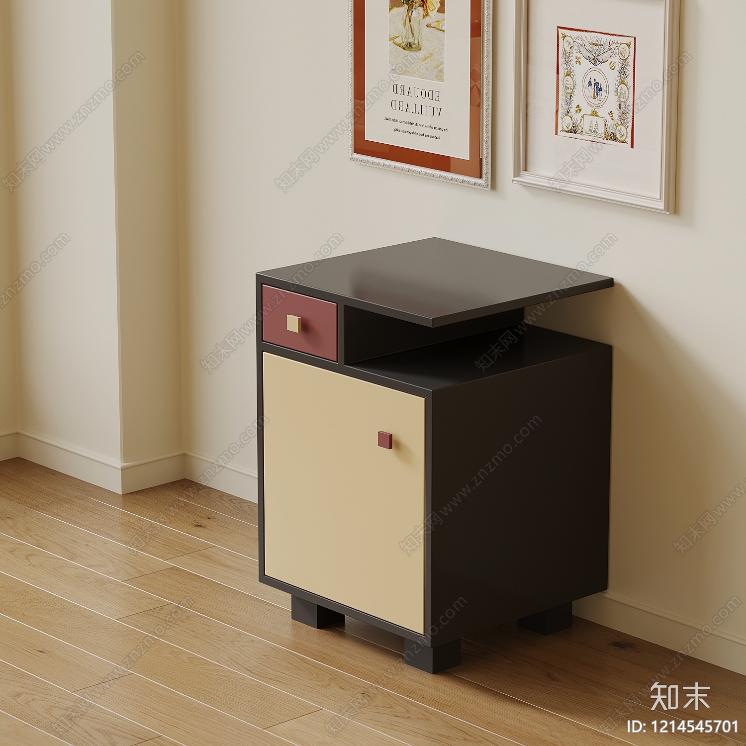 现代简约床头柜3D模型下载【ID:1214545701】