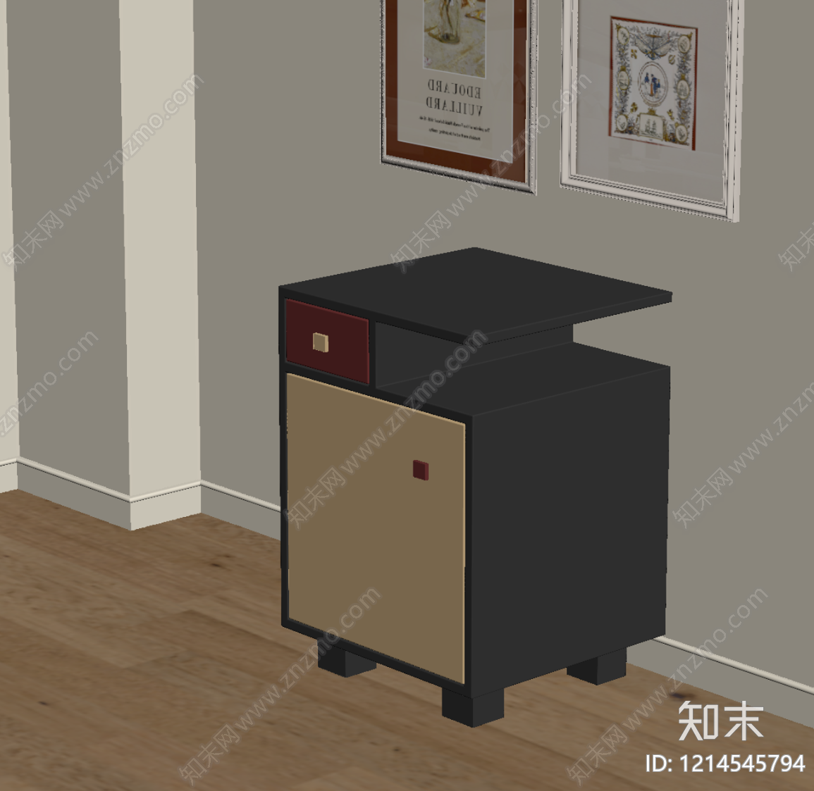 现代床头柜SU模型下载【ID:1214545794】