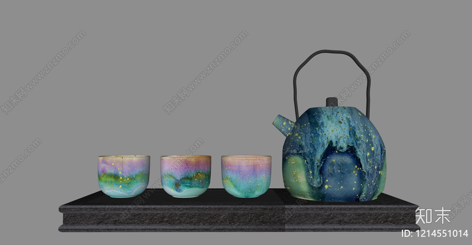 新中式茶具SU模型下载【ID:1214551014】