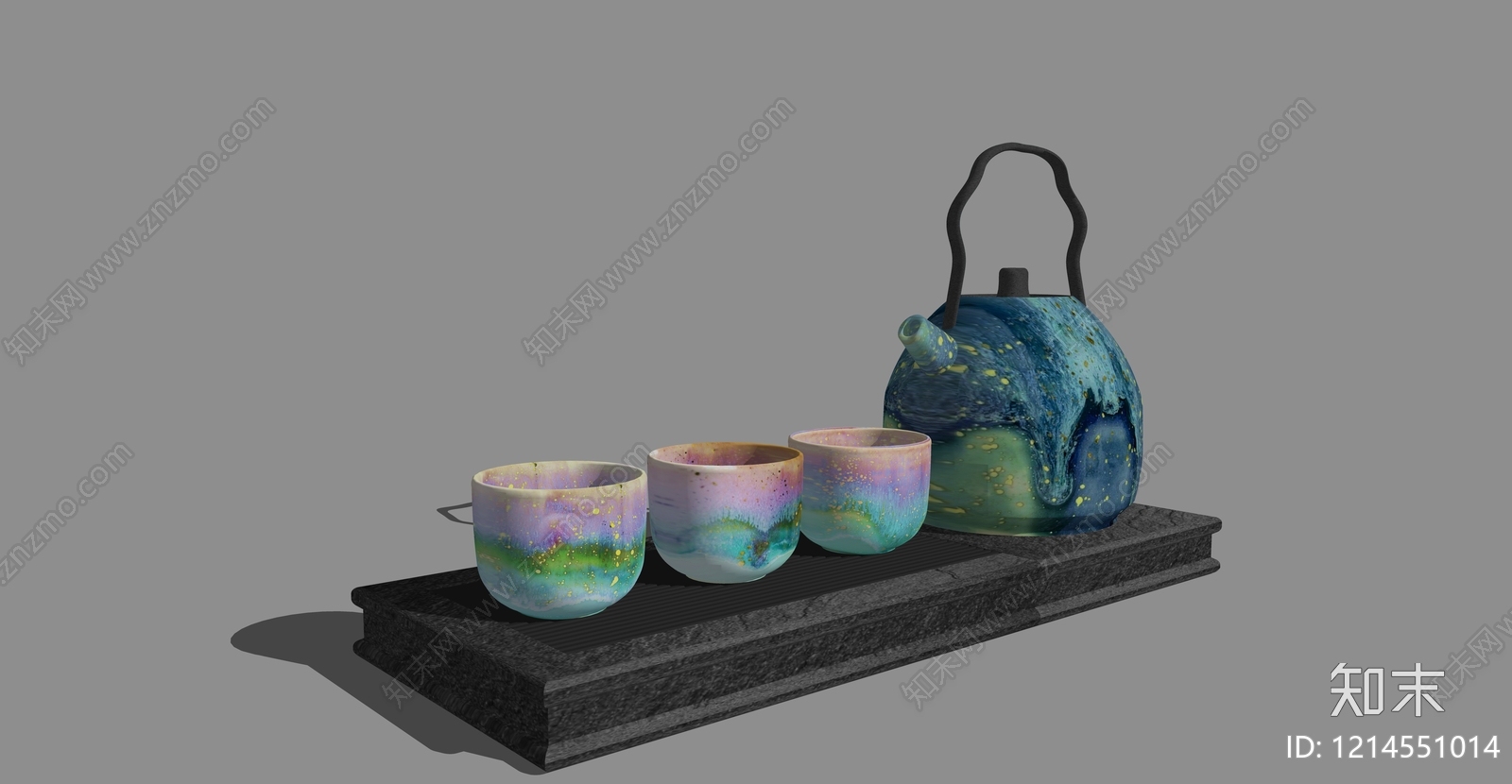 新中式茶具SU模型下载【ID:1214551014】