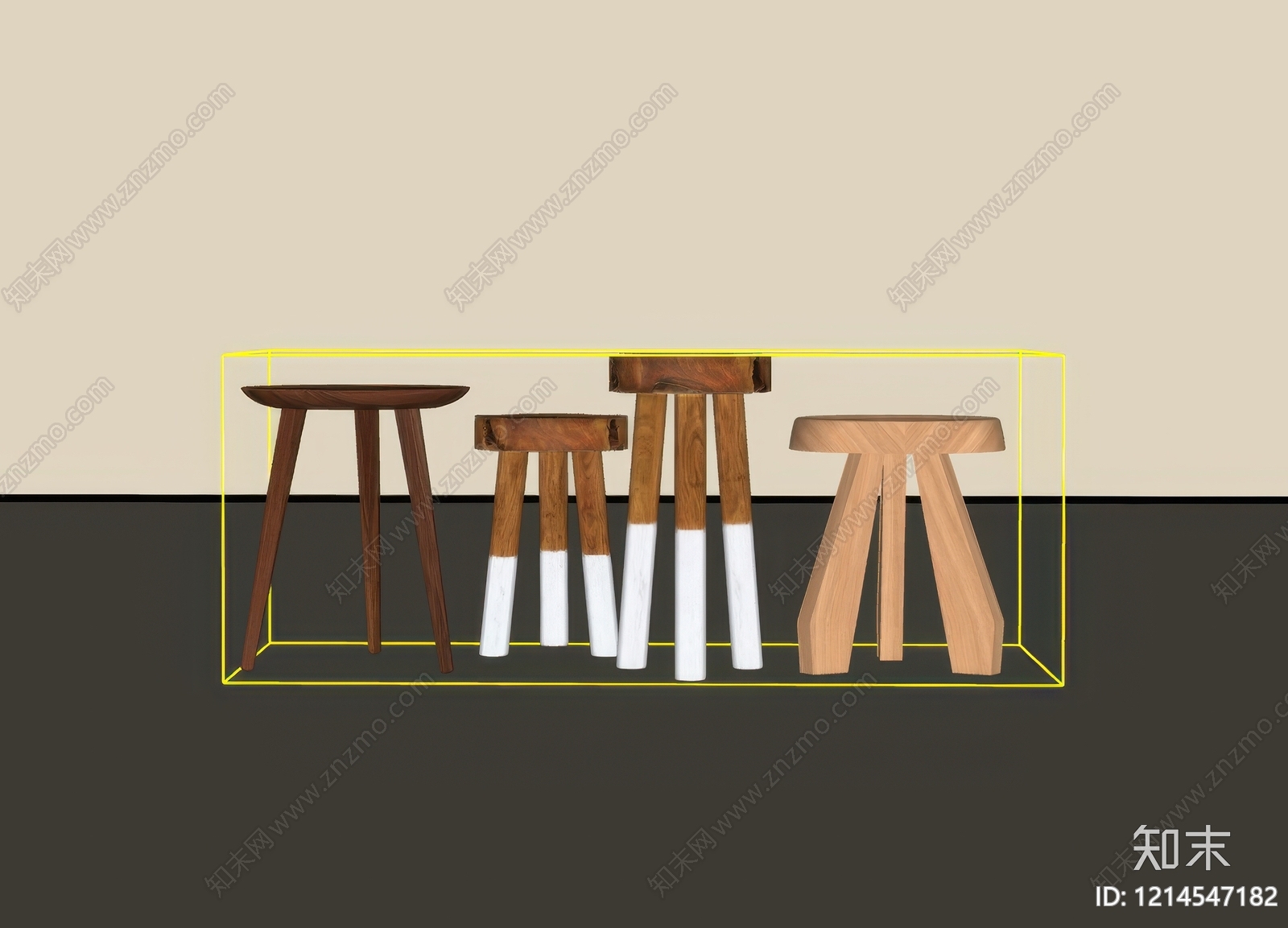 原木风凳子SU模型下载【ID:1214547182】