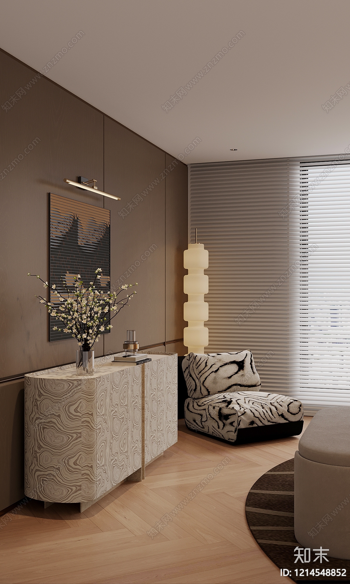 现代轻奢玄关3D模型下载【ID:1214548852】