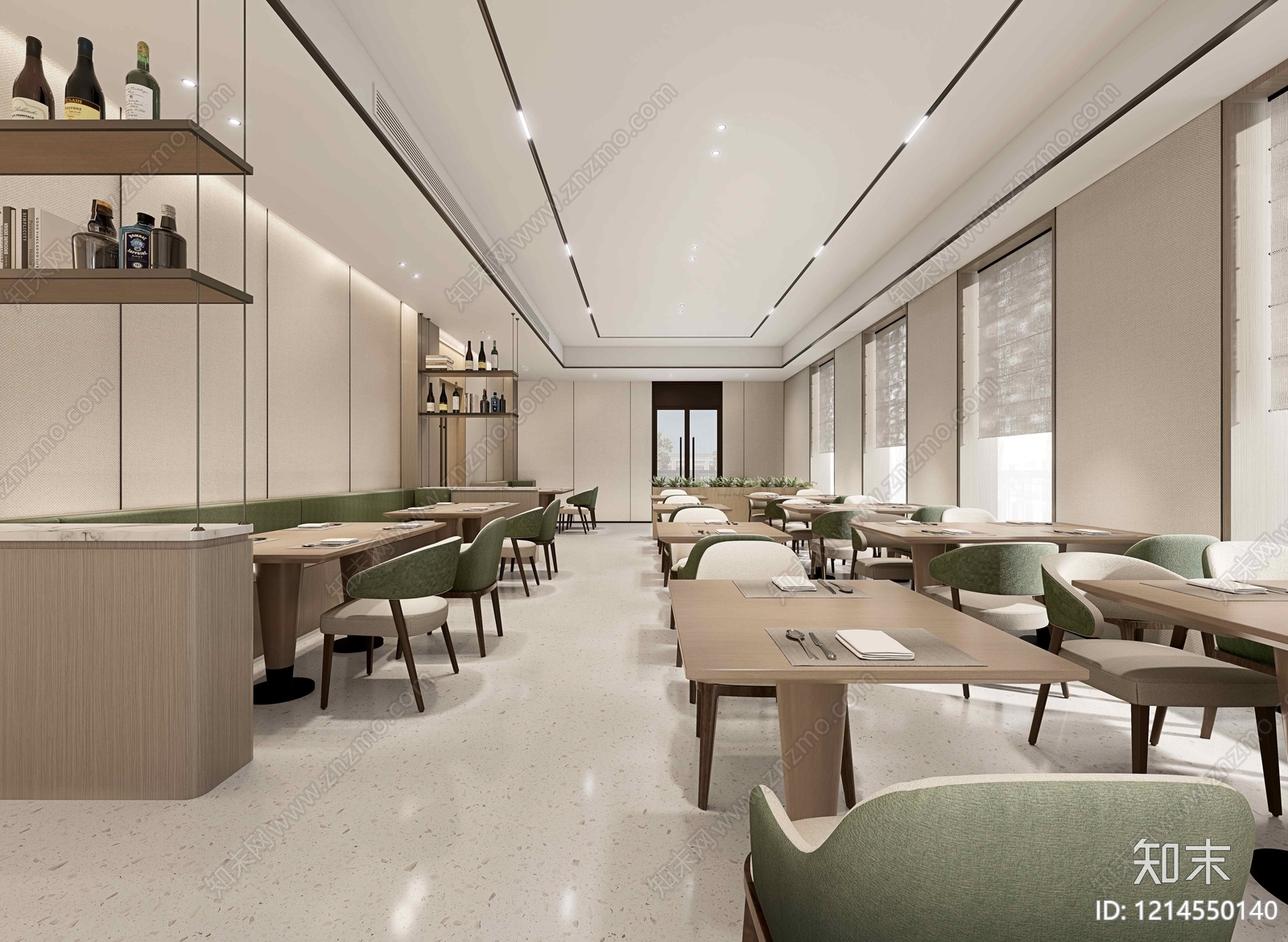 现代酒店餐厅SU模型下载【ID:1214550140】
