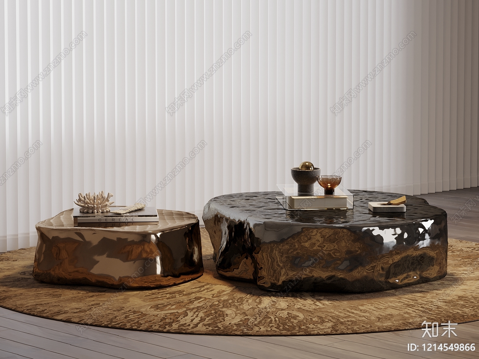 现代轻奢茶几3D模型下载【ID:1214549866】