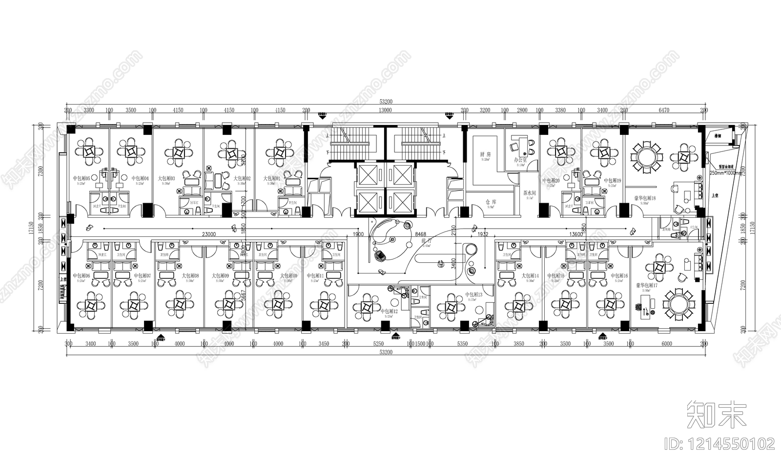现代棋牌室施工图下载【ID:1214550102】