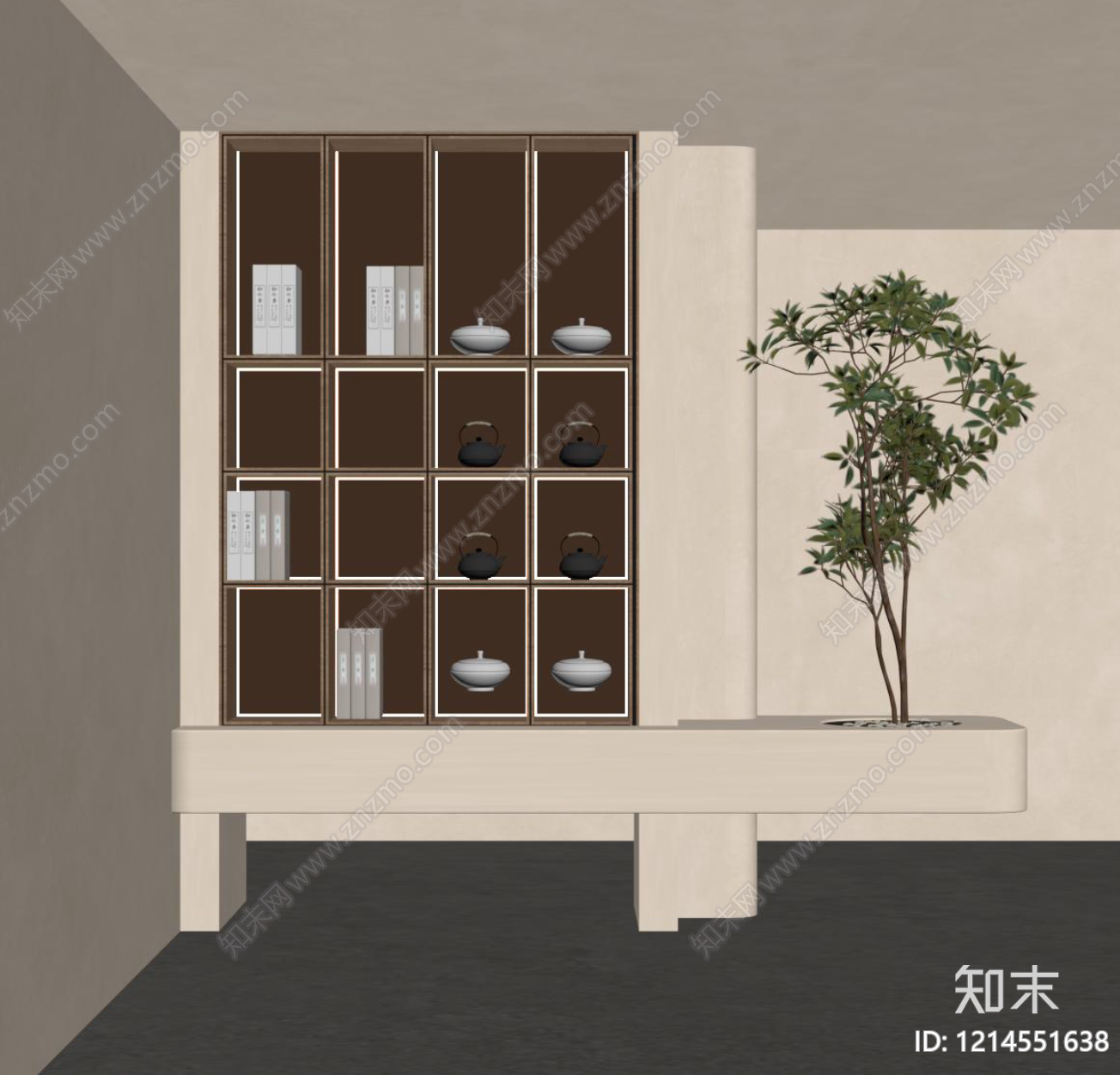禅意玄关SU模型下载【ID:1214551638】