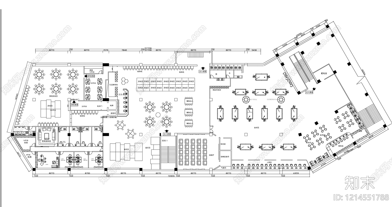 现代电玩城施工图下载【ID:1214551788】