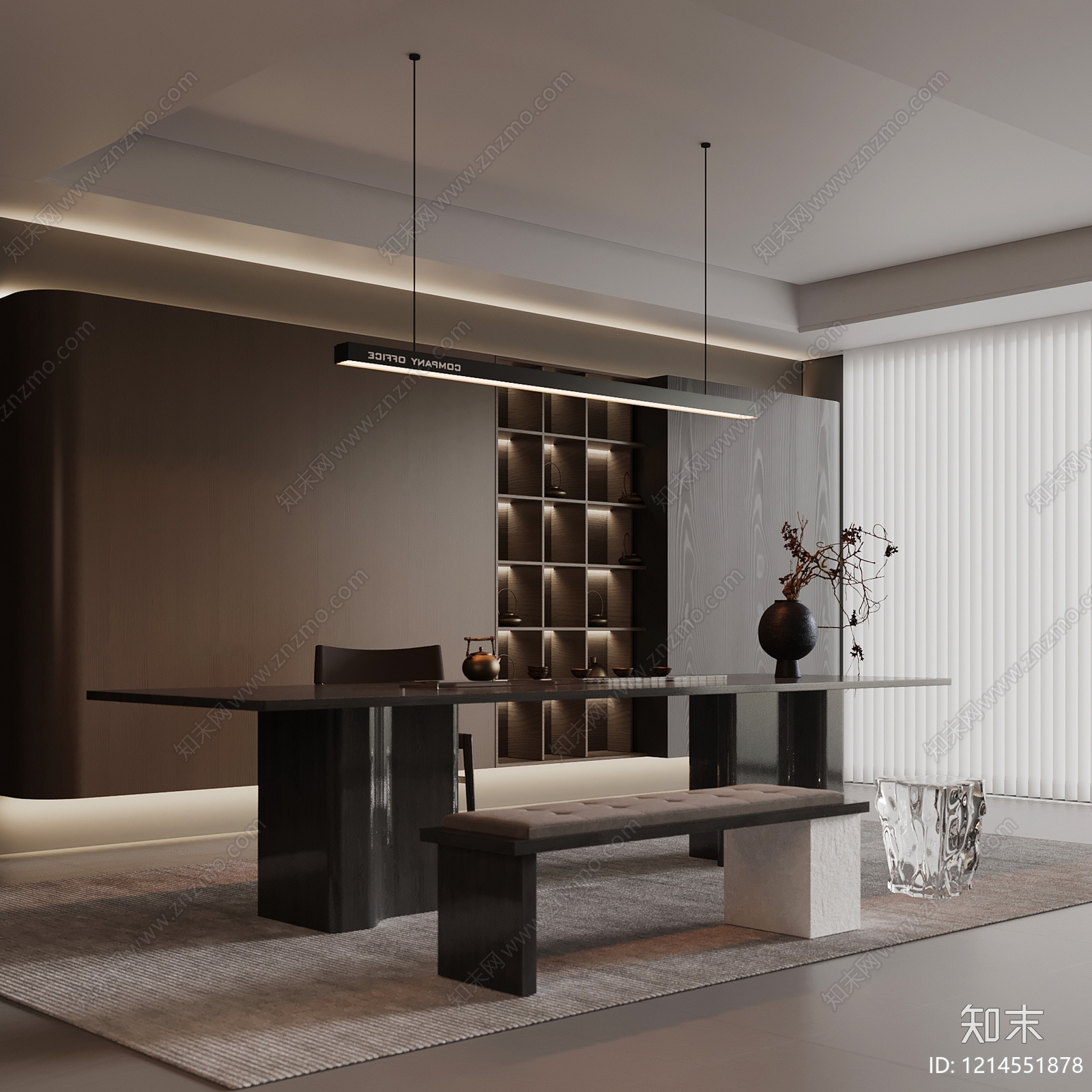 现代茶室SU模型下载【ID:1214551878】