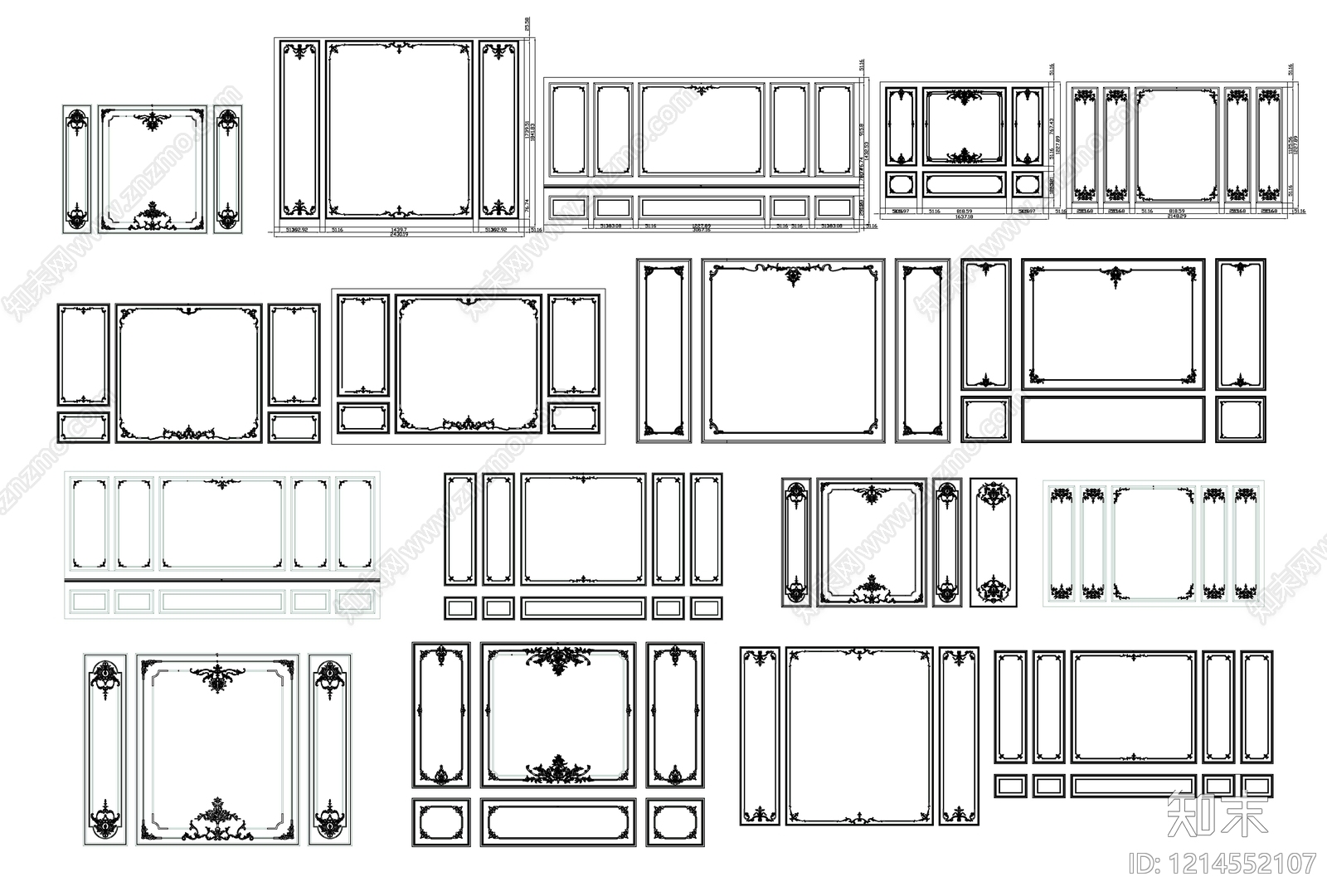 雕花施工图下载【ID:1214552107】