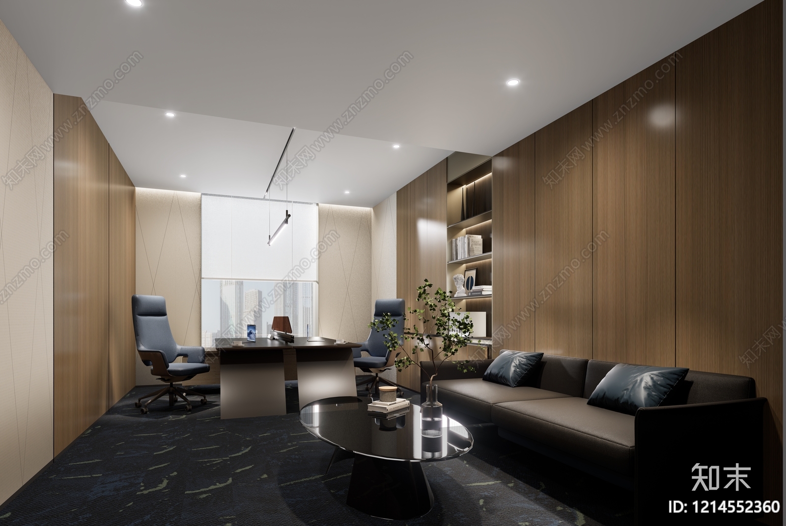现代简约经理办公室SU模型下载【ID:1214552360】